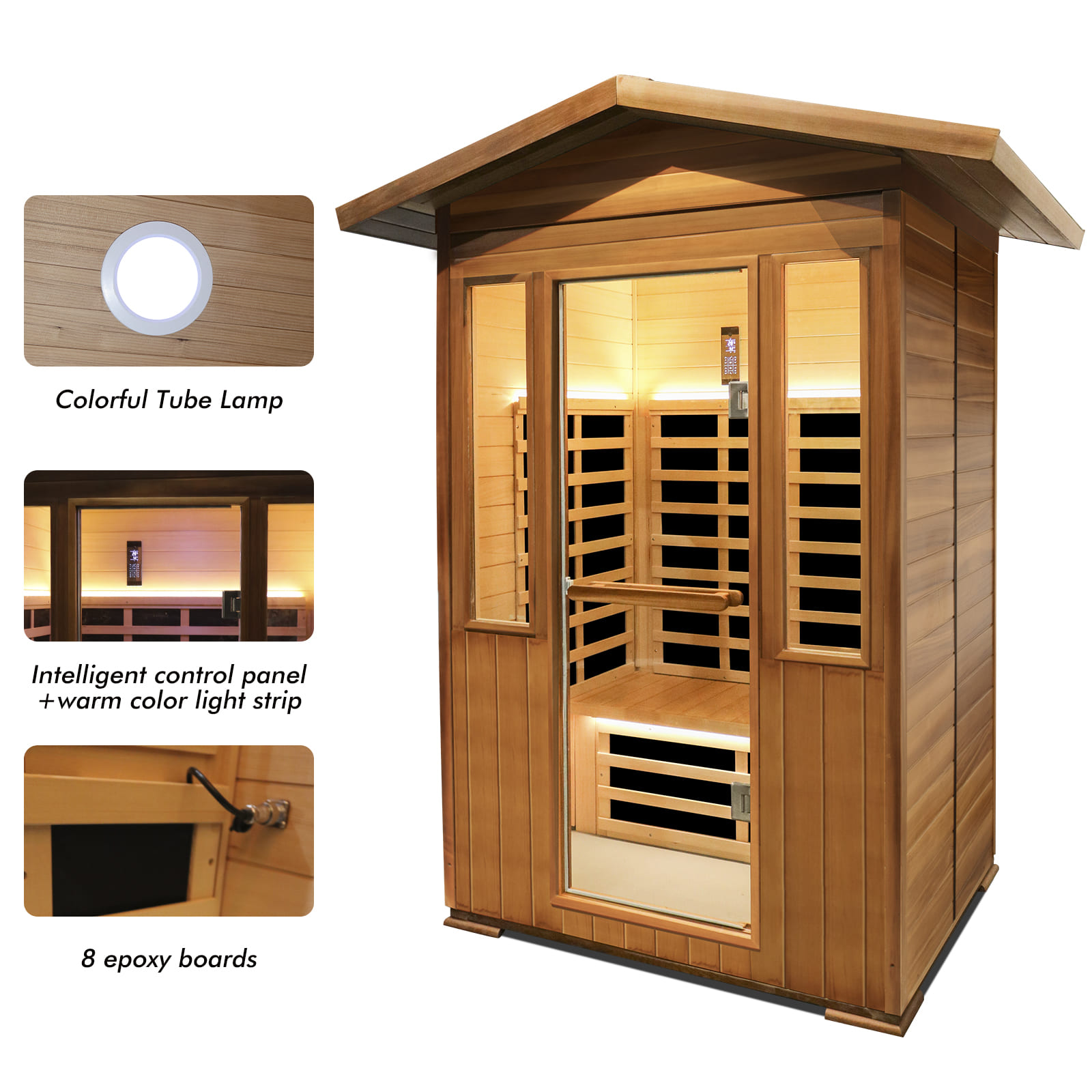 Outdoor Double Red Cedar Far Infrared Sauna Room 