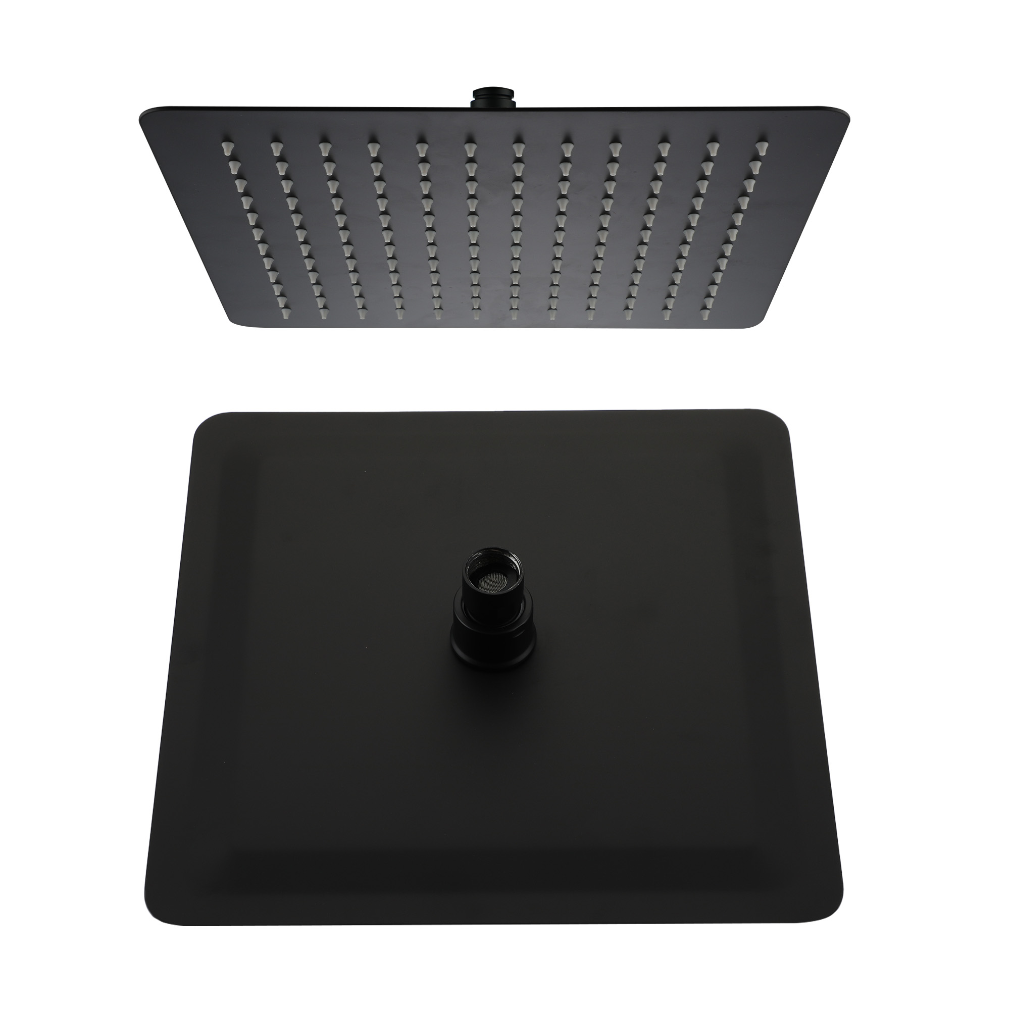 10"/12" Stainless Steel 360 Degree Adjustable 0.08" Ultra-thin Rectangle Shower Head In Matte Black/Brushed Nickel