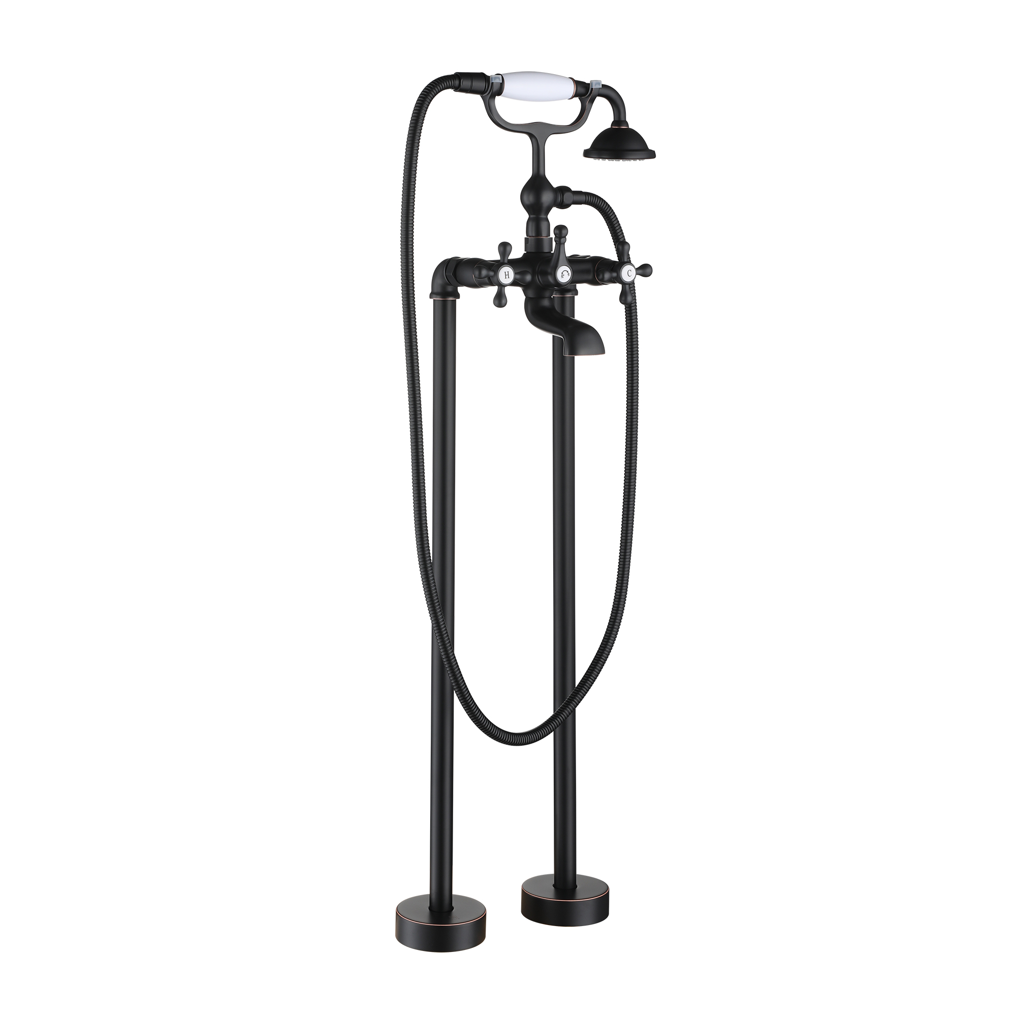 Mondawe 3-Handle Traditional Freestanding Bathtub Faucet(Oil Rubbed Bronze)-Mondawe