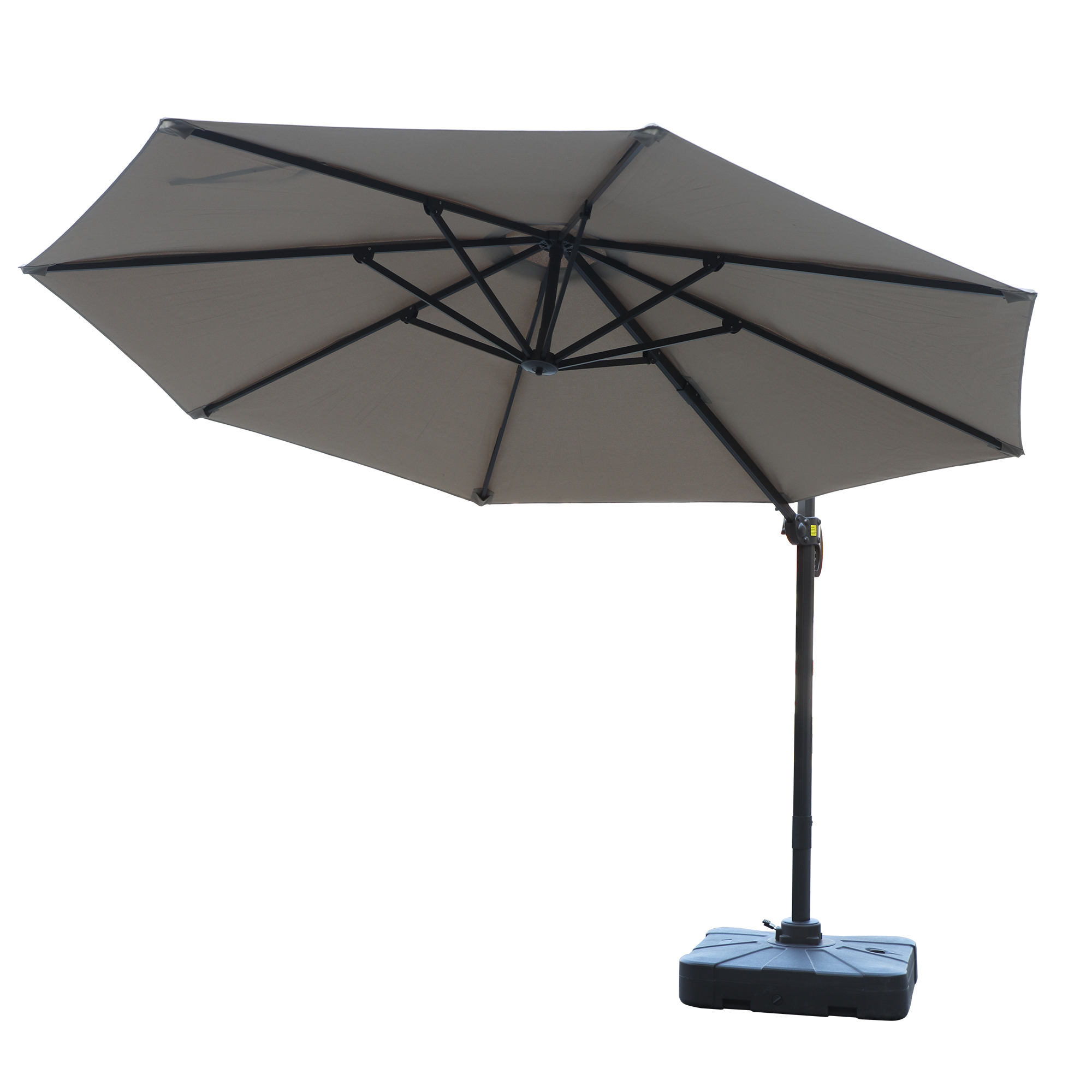 Mondawe 11 ft. Outdoor 360° Rotation Patio Cantilever Umbrella with Base for Garden Balcony-Mondawe