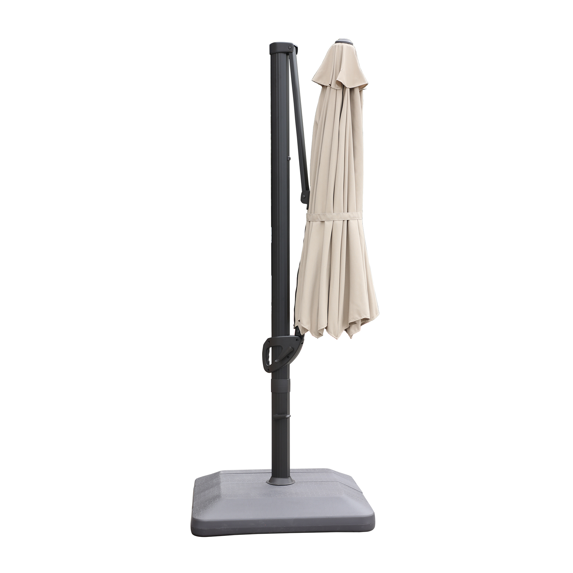 Mondawe 11 ft. Aluminum 360° Rotation Cantilever Patio Umbrella with Base for Garden Balcony-Mondawe