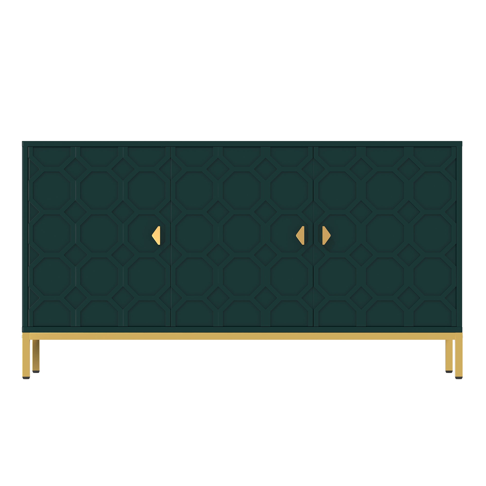 Modern Accent Cabinet, 2 Door Storage Cabinet Wood with Adjustable Shelf, Vintage Wooden Cabinet for Living Room Hallway Home Office