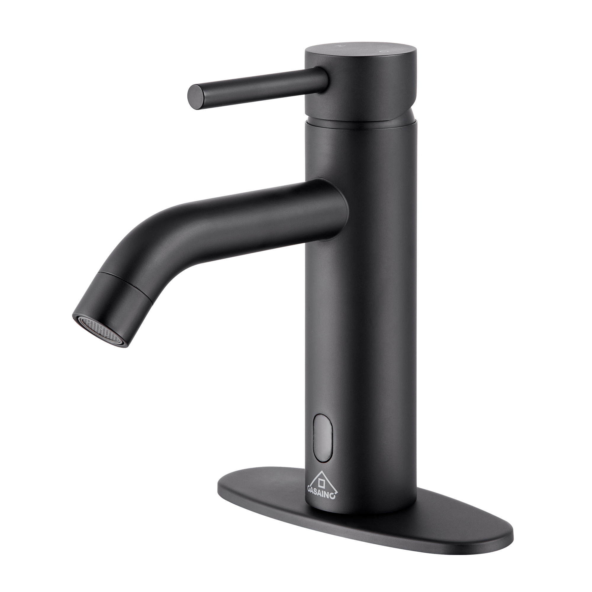 Infrared Sensor Single Handle Bathroom Basin Faucet with Pop-Up Drain, Modern Design