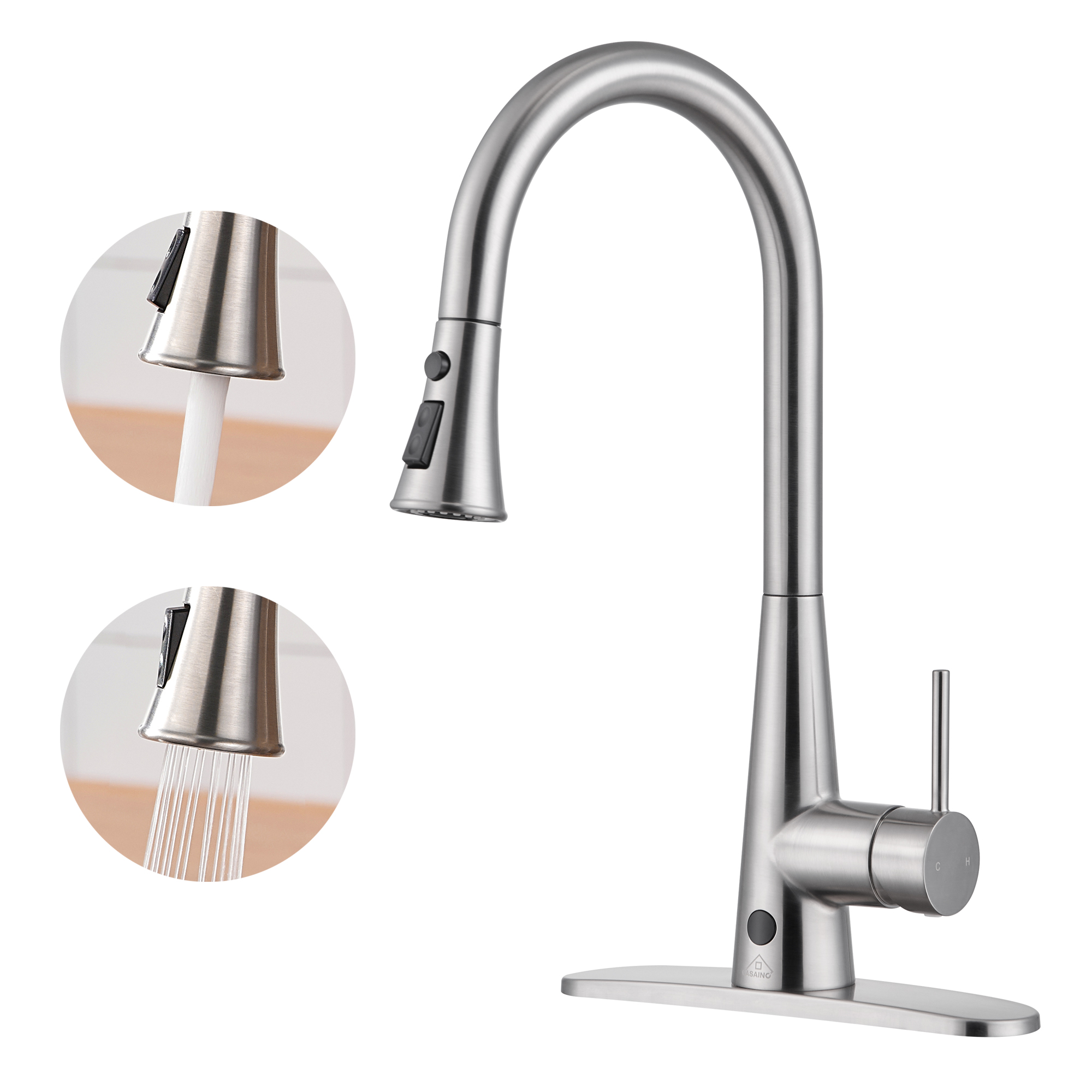 Single Handle Pull Down Sprayer Kitchen Faucet with Touchless Sensor,Dual Function