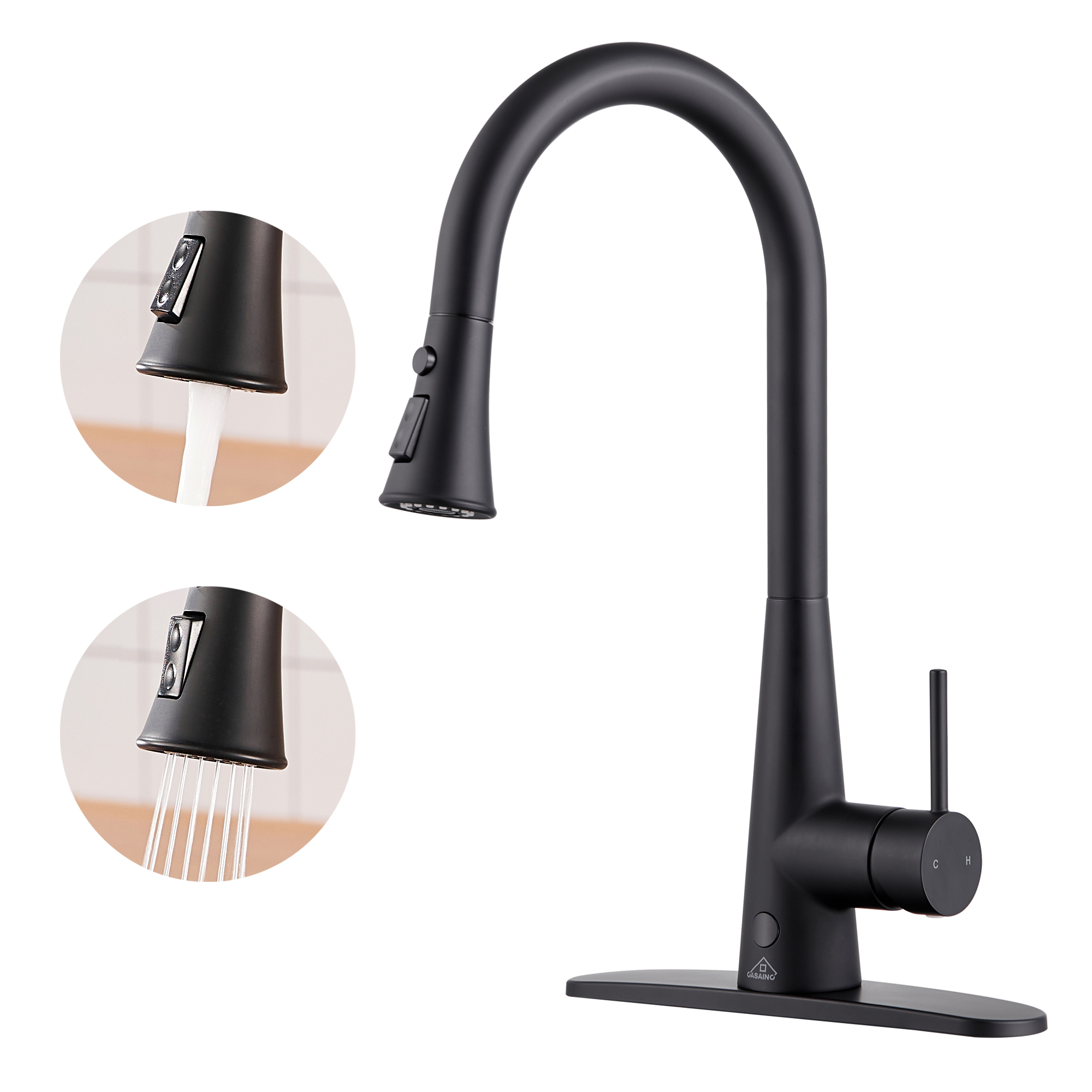 Single Handle Pull Down Sprayer Kitchen Faucet with Touchless Sensor,Dual Function