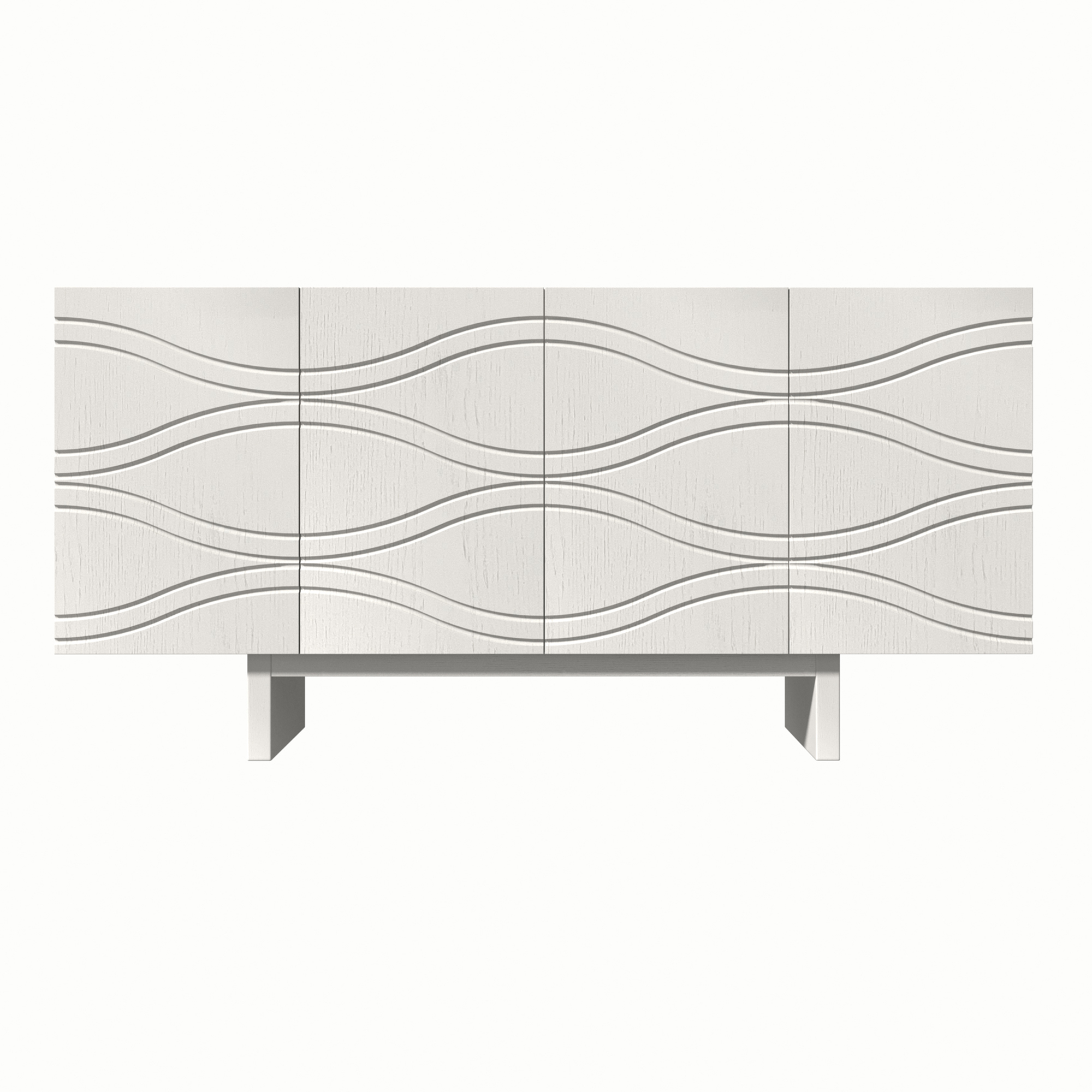 White/Brown 4-Door Accent Storage Cabinet For Living Room, Foyer and Kitchen-Dining Room