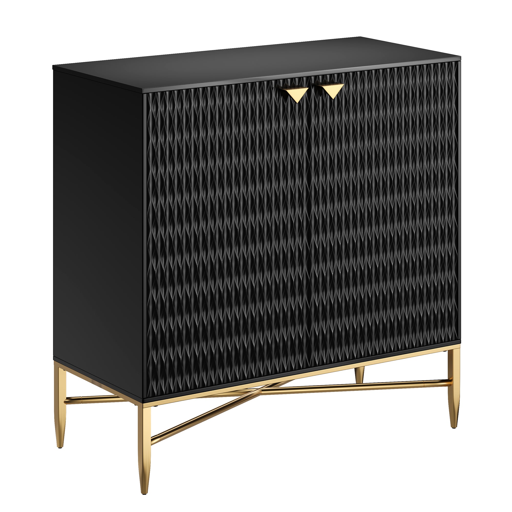 32.8 in. H 2 Door White Locker Accent Storage Cabinet with X-Shaped Hardware Stand