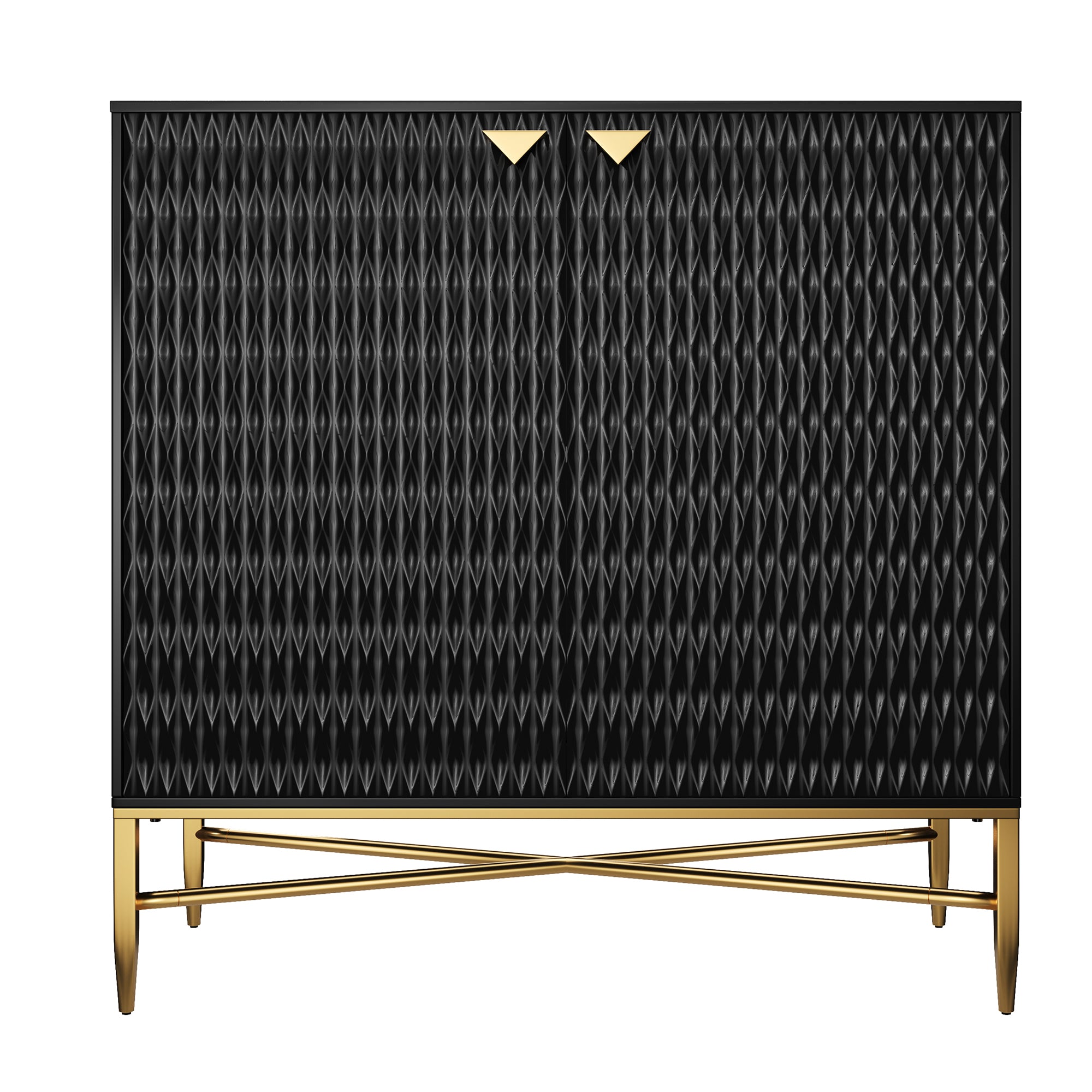 32.8 in. H 2 Door White Locker Accent Storage Cabinet with X-Shaped Hardware Stand