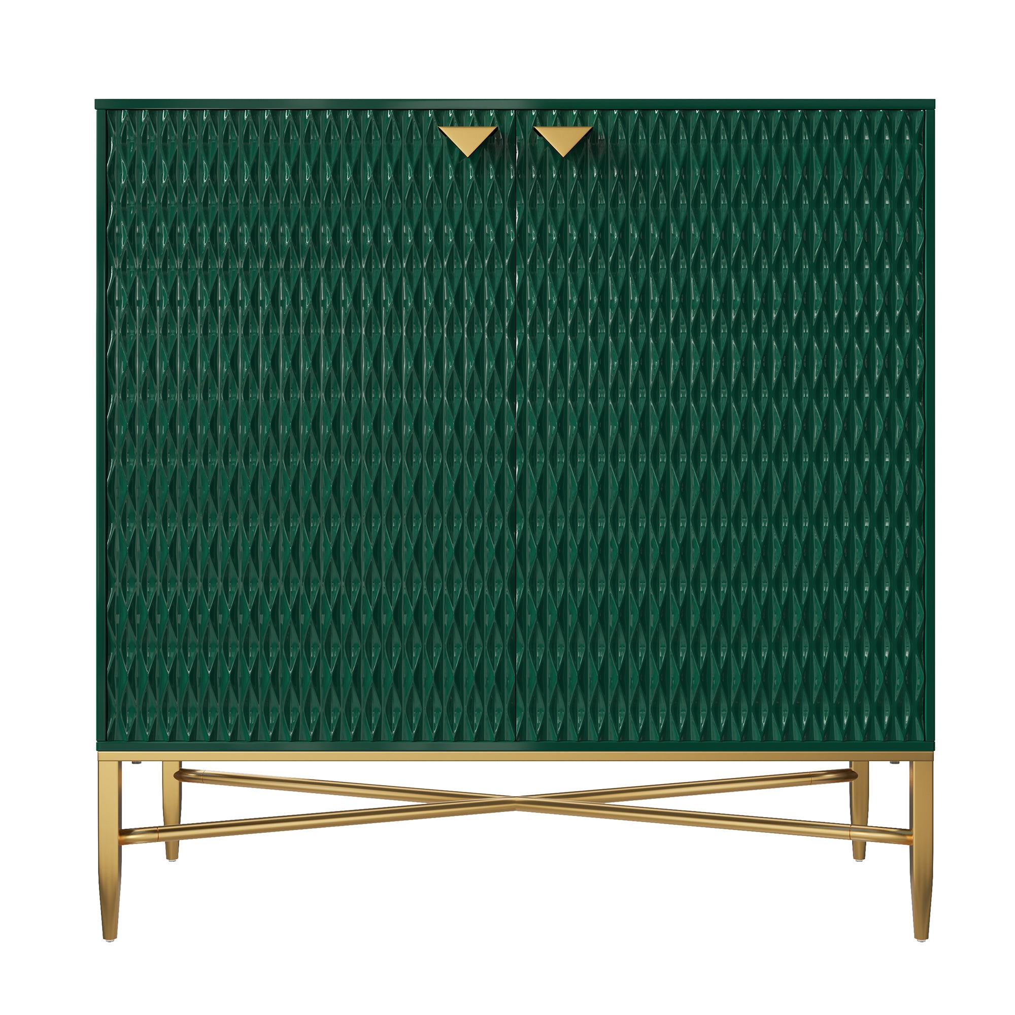 32.8 in. H 2 Door White Locker Accent Storage Cabinet with X-Shaped Hardware Stand