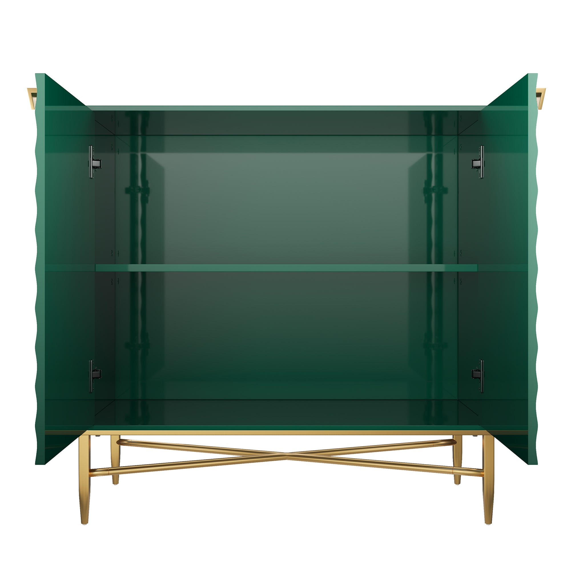 32.8 in. H 2 Door White Locker Accent Storage Cabinet with X-Shaped Hardware Stand