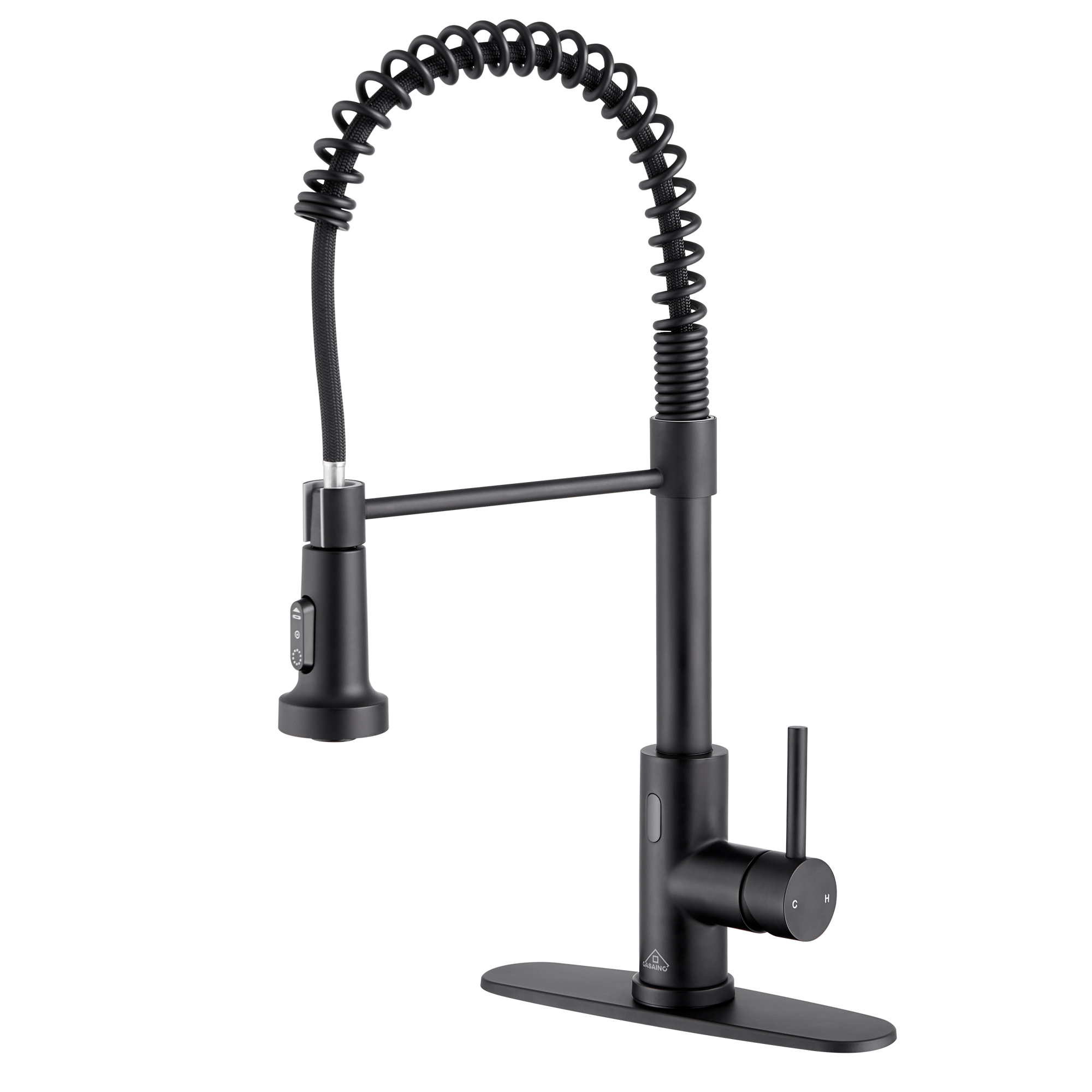 3-Mode Single Handle Pull-Down Sprayer Kitchen Faucet with Touchless Sensor and Includes Deckplate