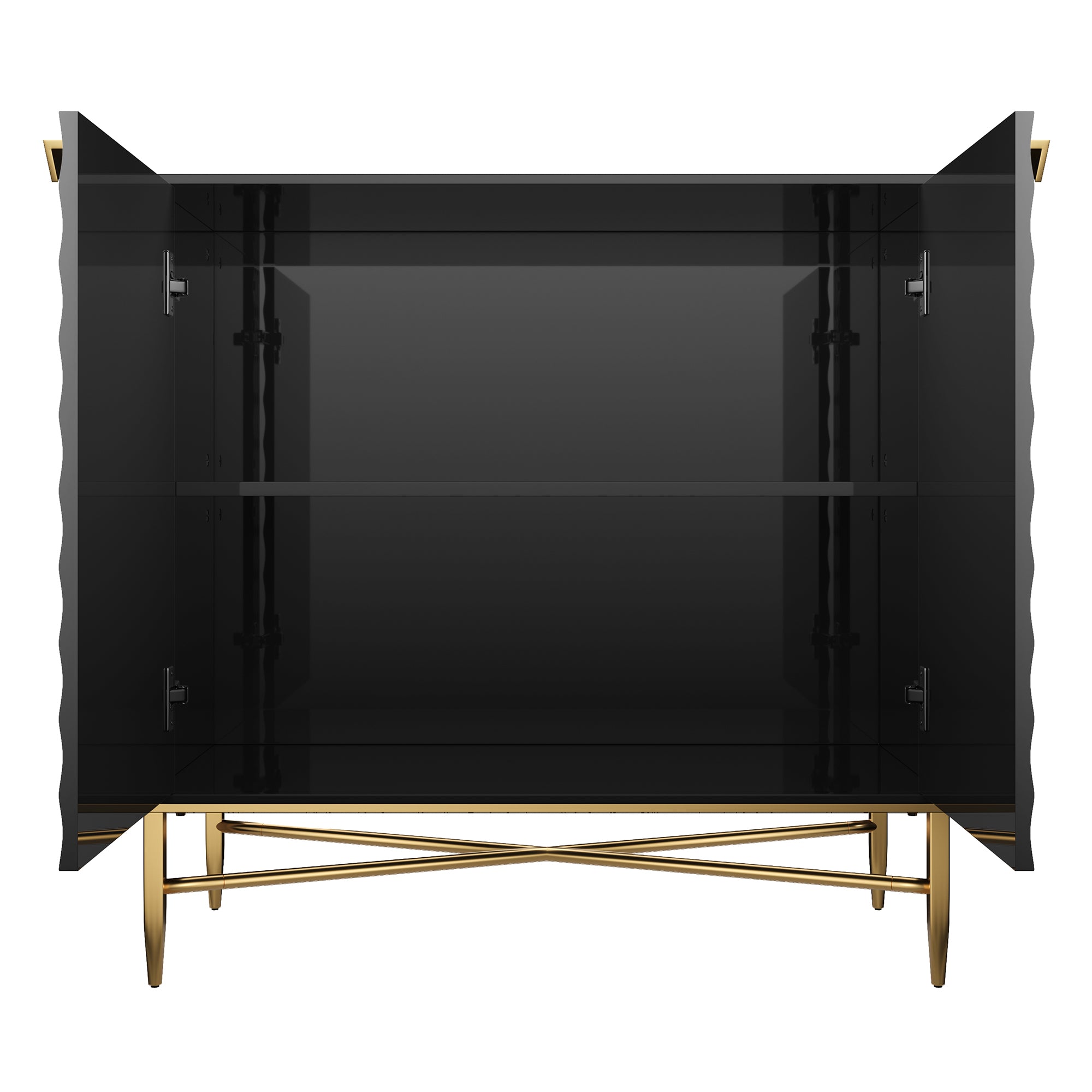 32.8 in. H 2 Door White Locker Accent Storage Cabinet with X-Shaped Hardware Stand