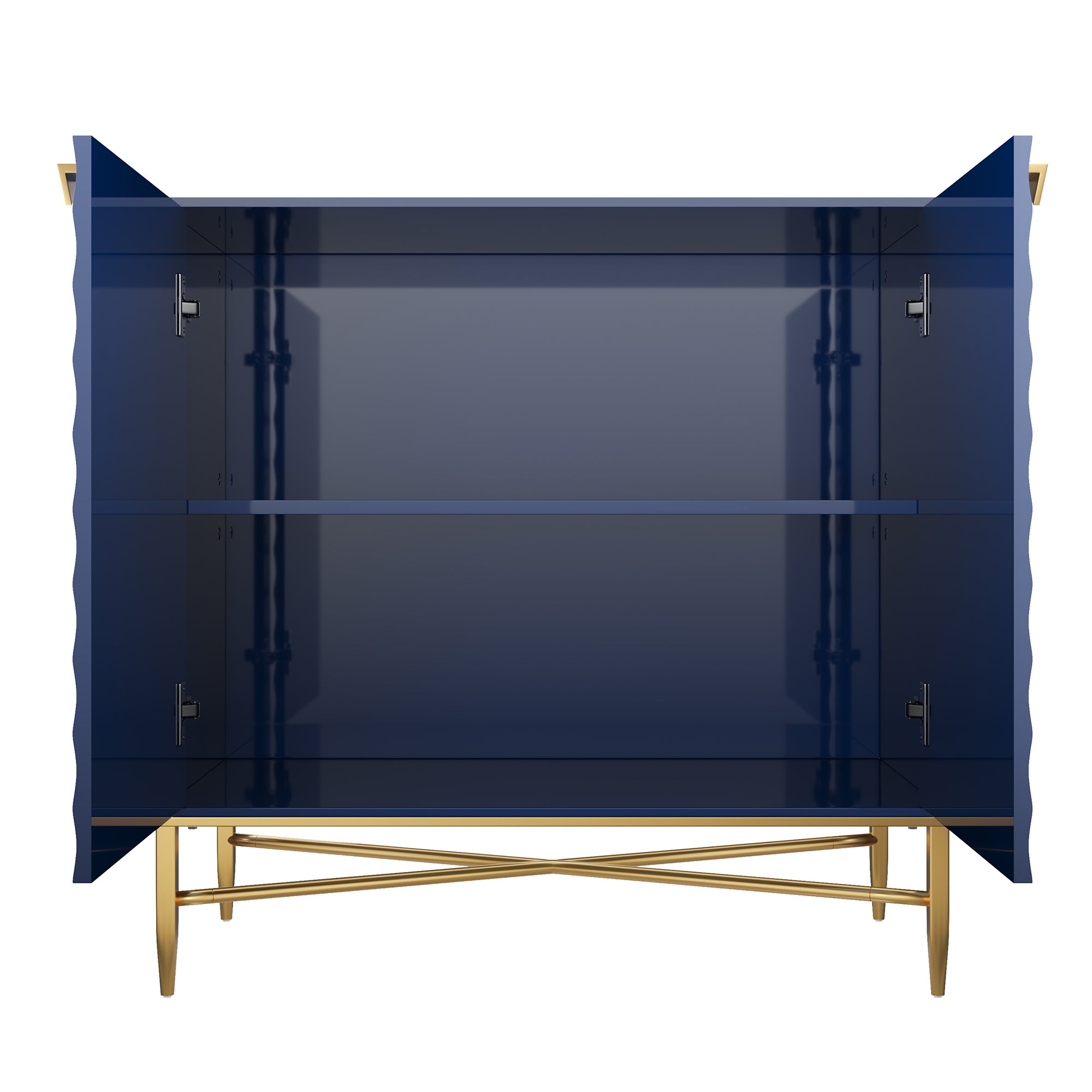 32.8 in. H 2 Door White Locker Accent Storage Cabinet with X-Shaped Hardware Stand