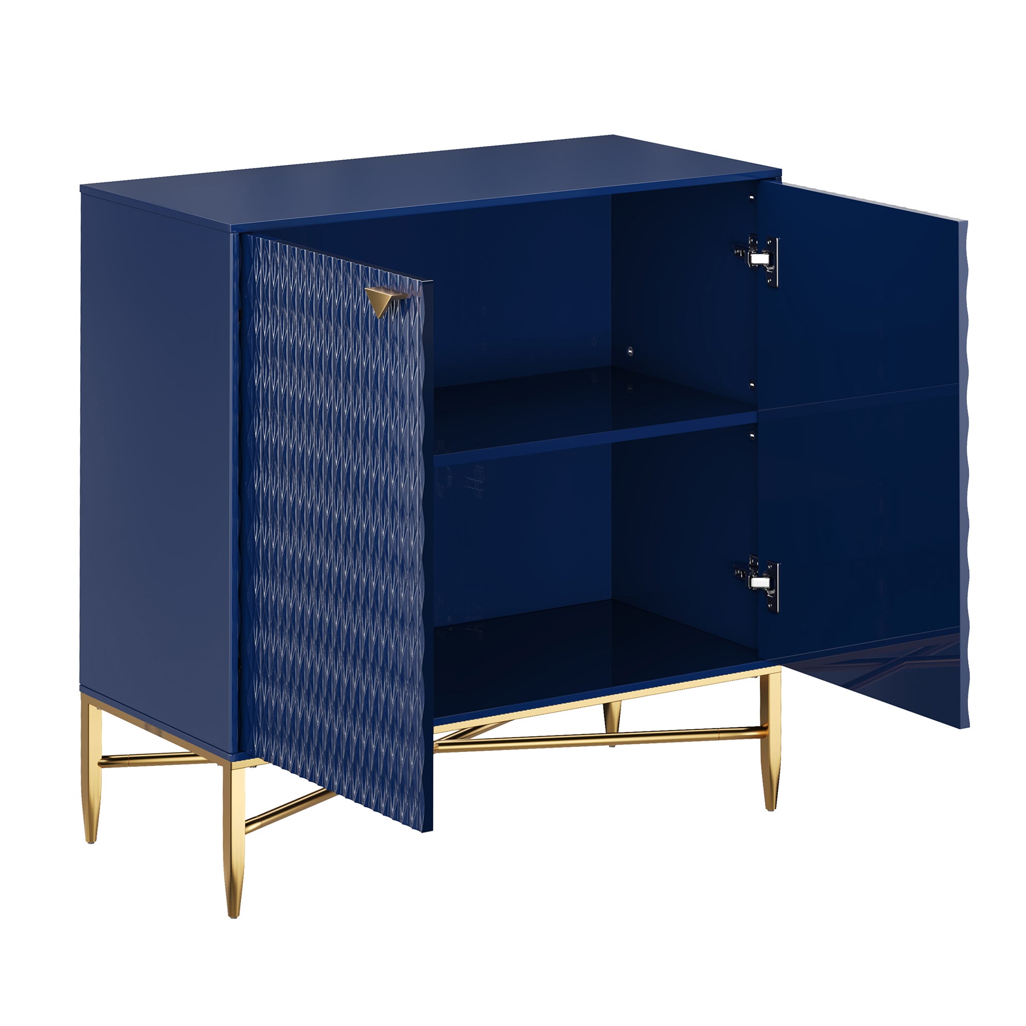 32.8 in. H 2 Door White Locker Accent Storage Cabinet with X-Shaped Hardware Stand