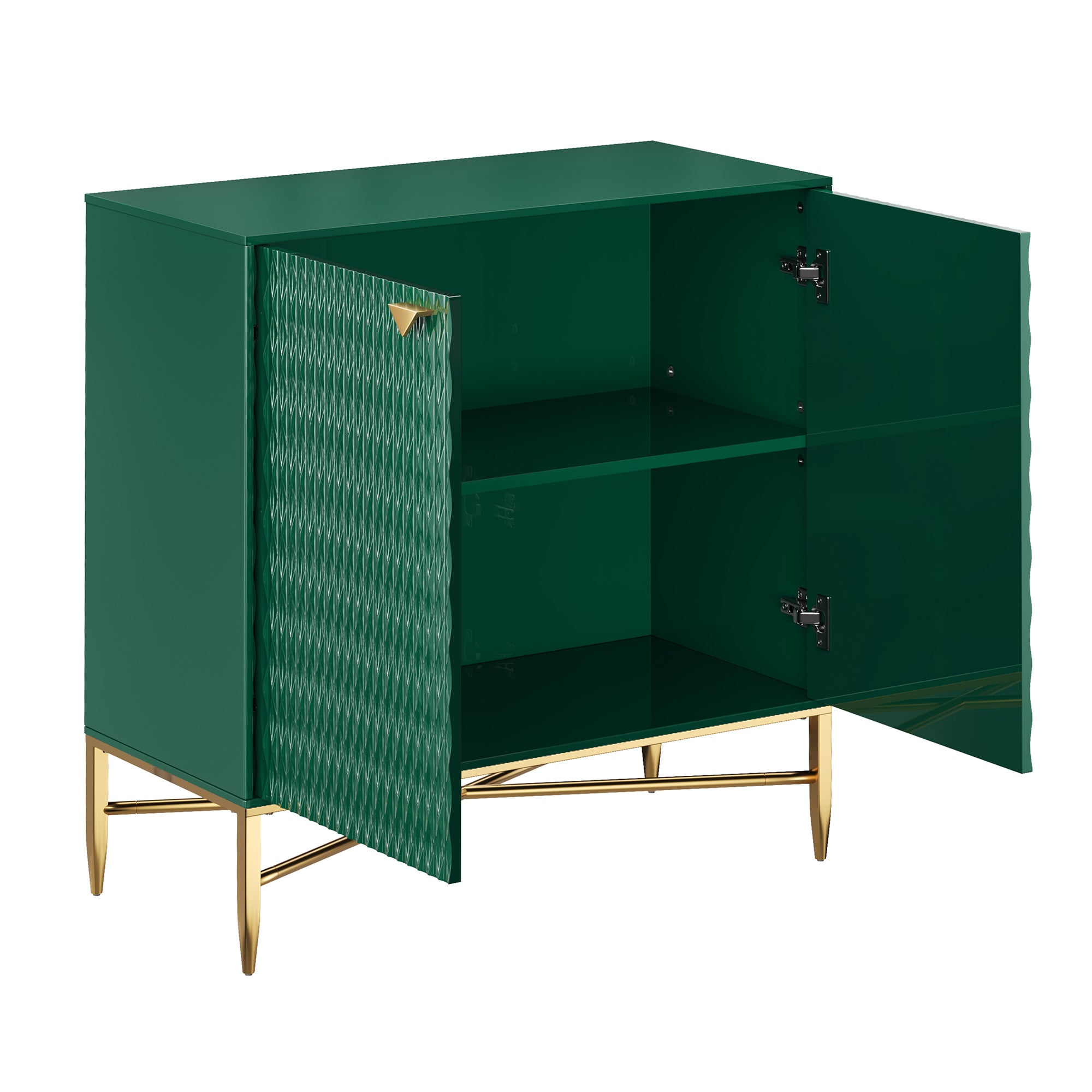 32.8 in. H 2 Door White Locker Accent Storage Cabinet with X-Shaped Hardware Stand