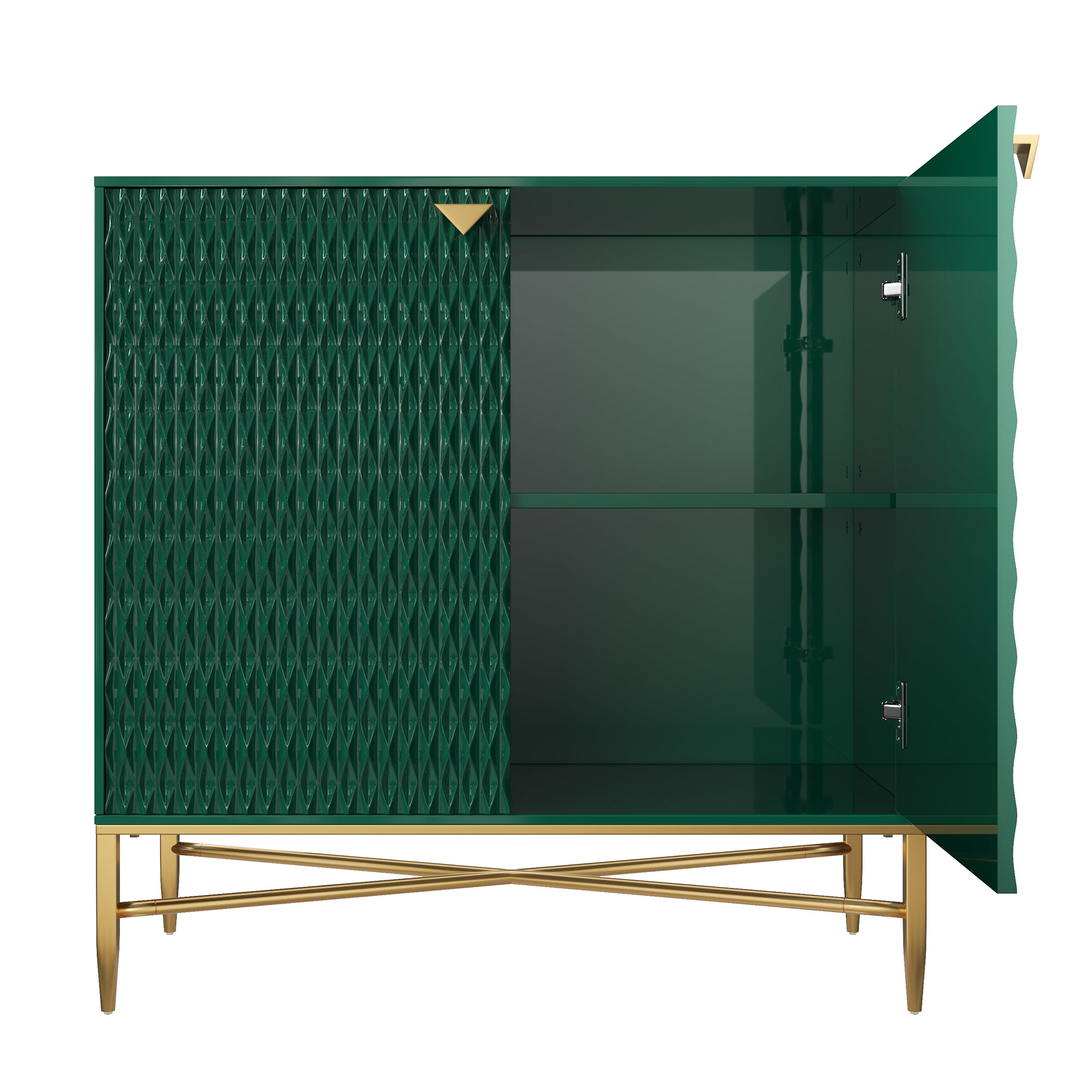 32.8 in. H 2 Door White Locker Accent Storage Cabinet with X-Shaped Hardware Stand