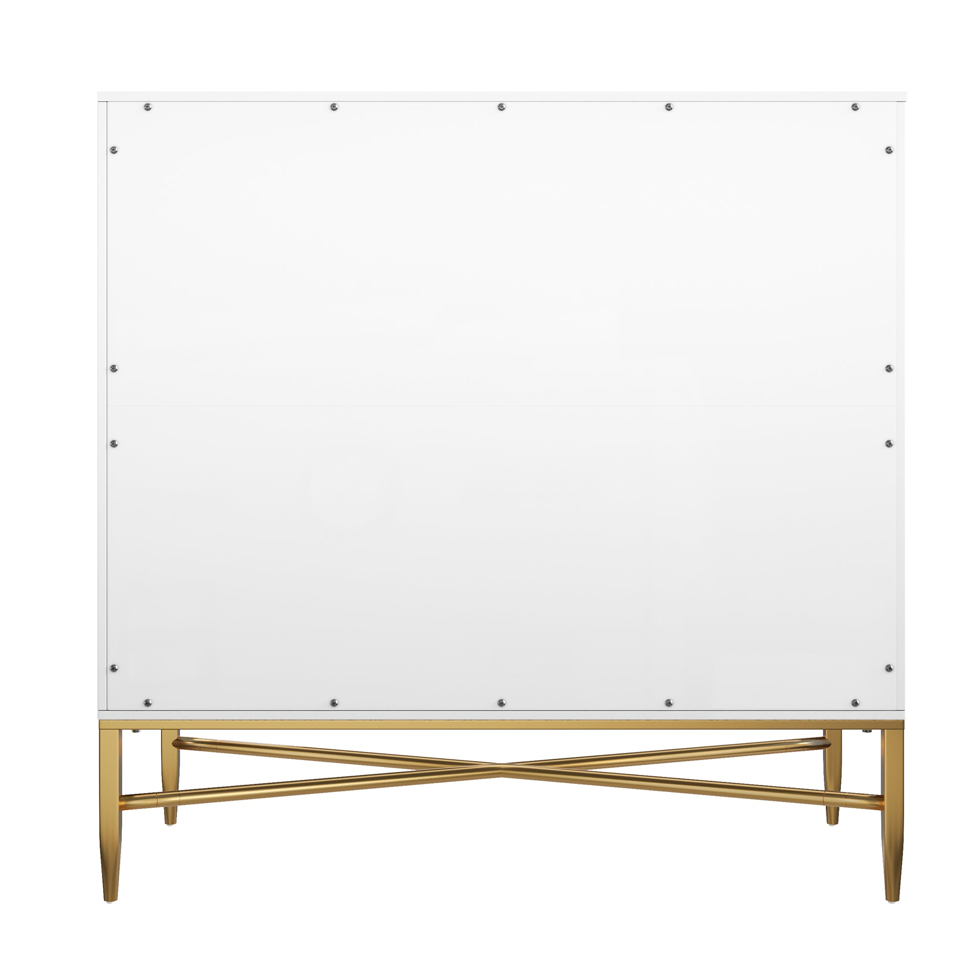 32.8 in. H 2 Door White Locker Accent Storage Cabinet with X-Shaped Hardware Stand