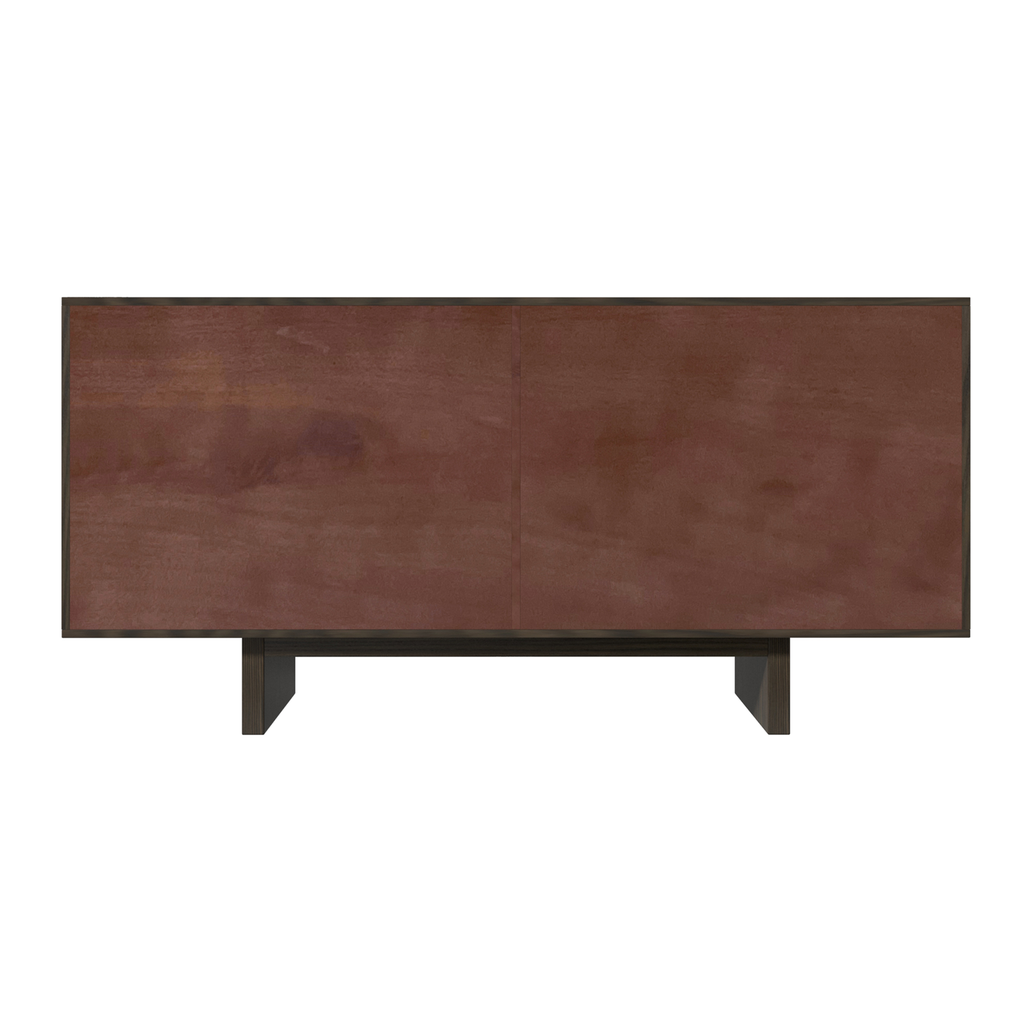 White/Brown 4-Door Modern Wood Grain Accent Storage Cabinet For Living Room, Foyer and Kitchen-Dining Room