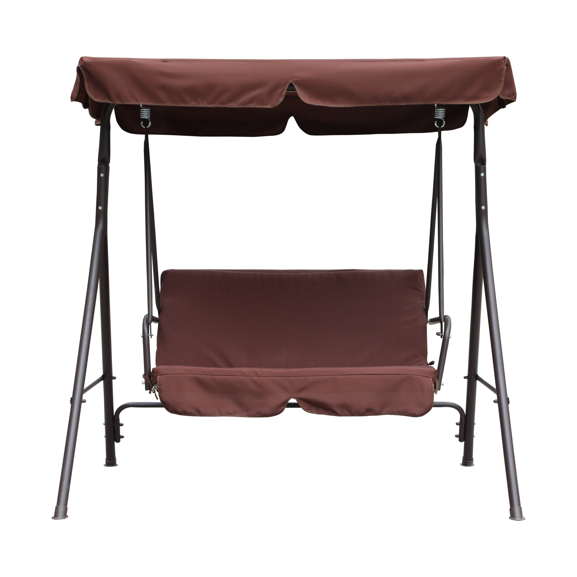 2-Person Patio Swing Chair Porch Swing with Cushion and Canopy
