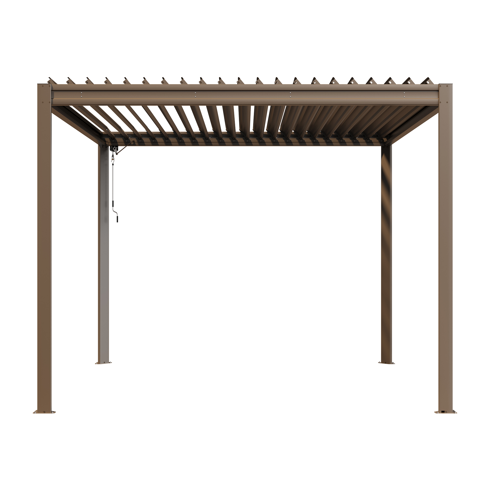 Louvered Pergola 10X10FT, Wood Grain Aluminum Pergola with Adjustable Roof, Wood Looking Aluminum Frame, Efficient Drainage System, Outdoor Pergola for Patio, Deck, Garden