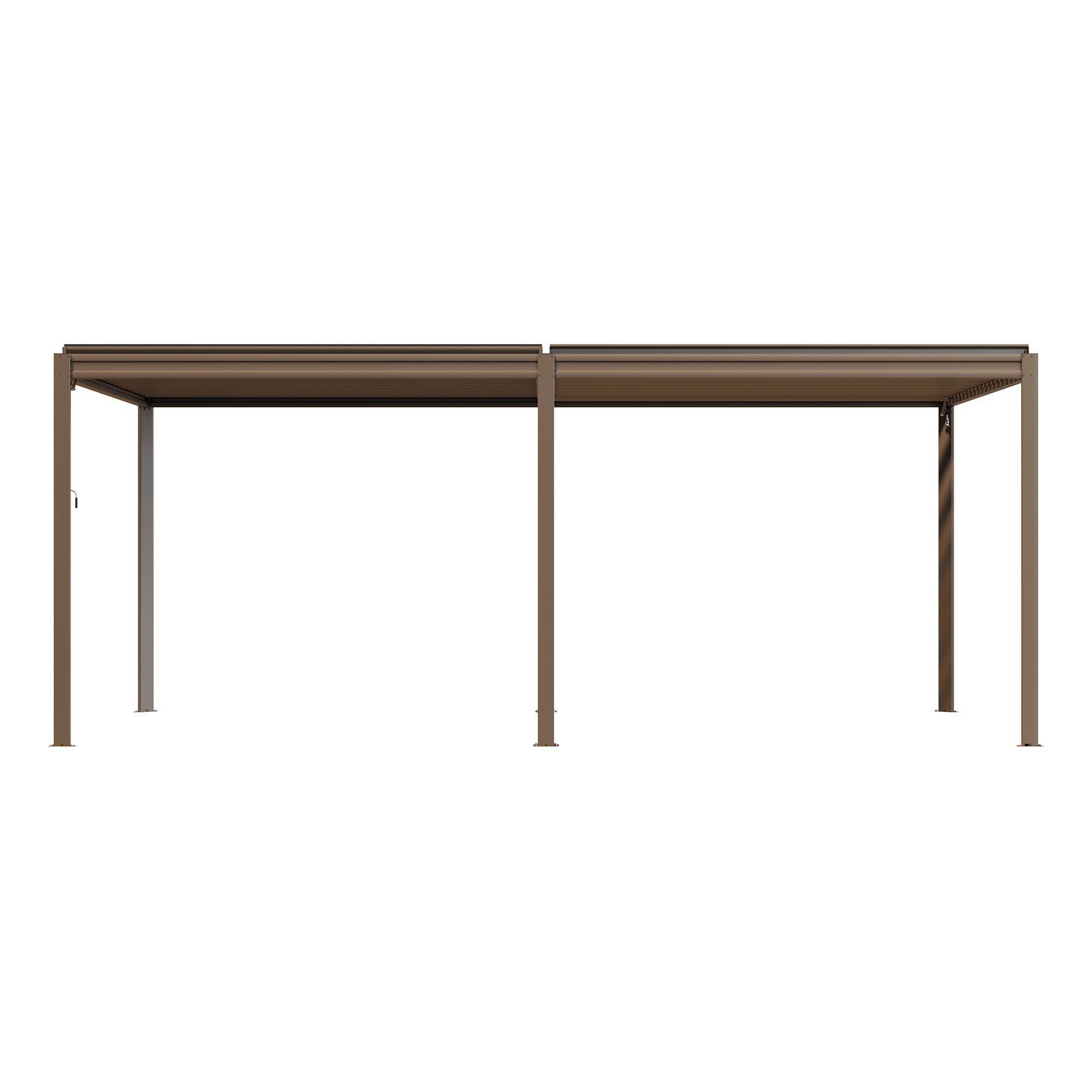 Louvered Pergola 10X20FT, Wood Grain Aluminum Pergola with Adjustable Roof, Wood Looking Aluminum Frame, Efficient Drainage System, Outdoor Pergola for Patio, Deck, Garden