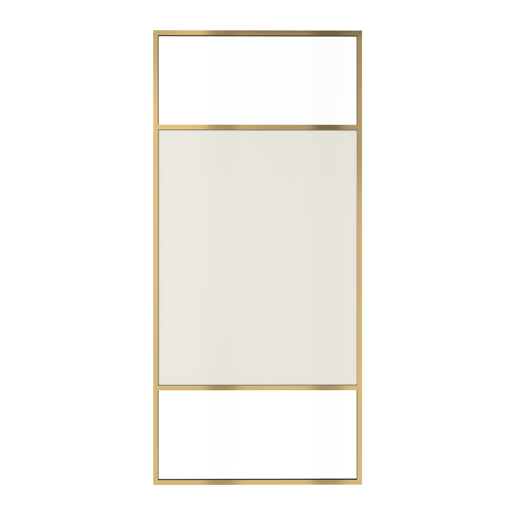 34"x74" Glass Shower Spliced Screen Panel with 304 Stainless Steel Hardware