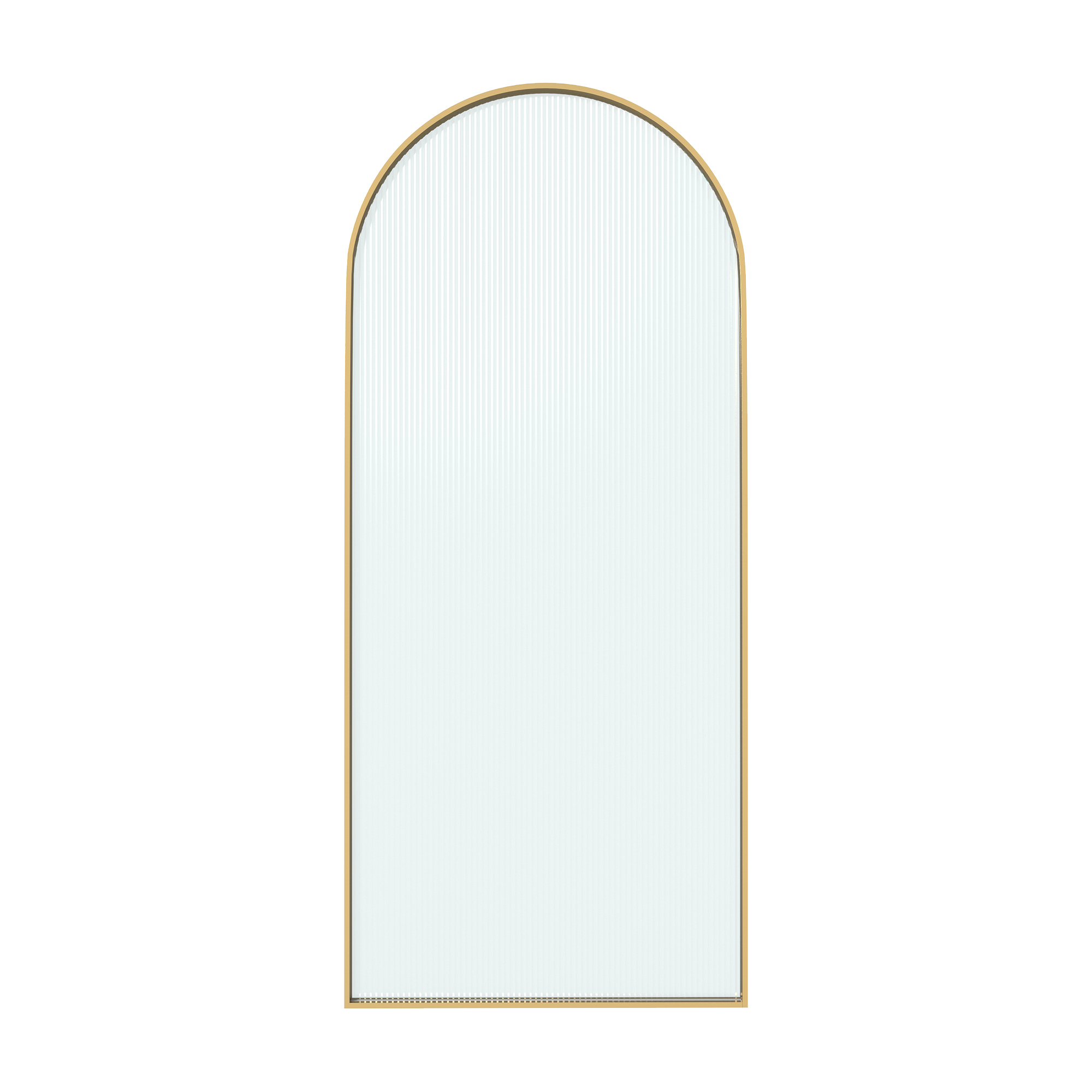 34"x78" Curved Frosted Glass Shower Screen with 10mm SGCC-Certified Tempered Glass