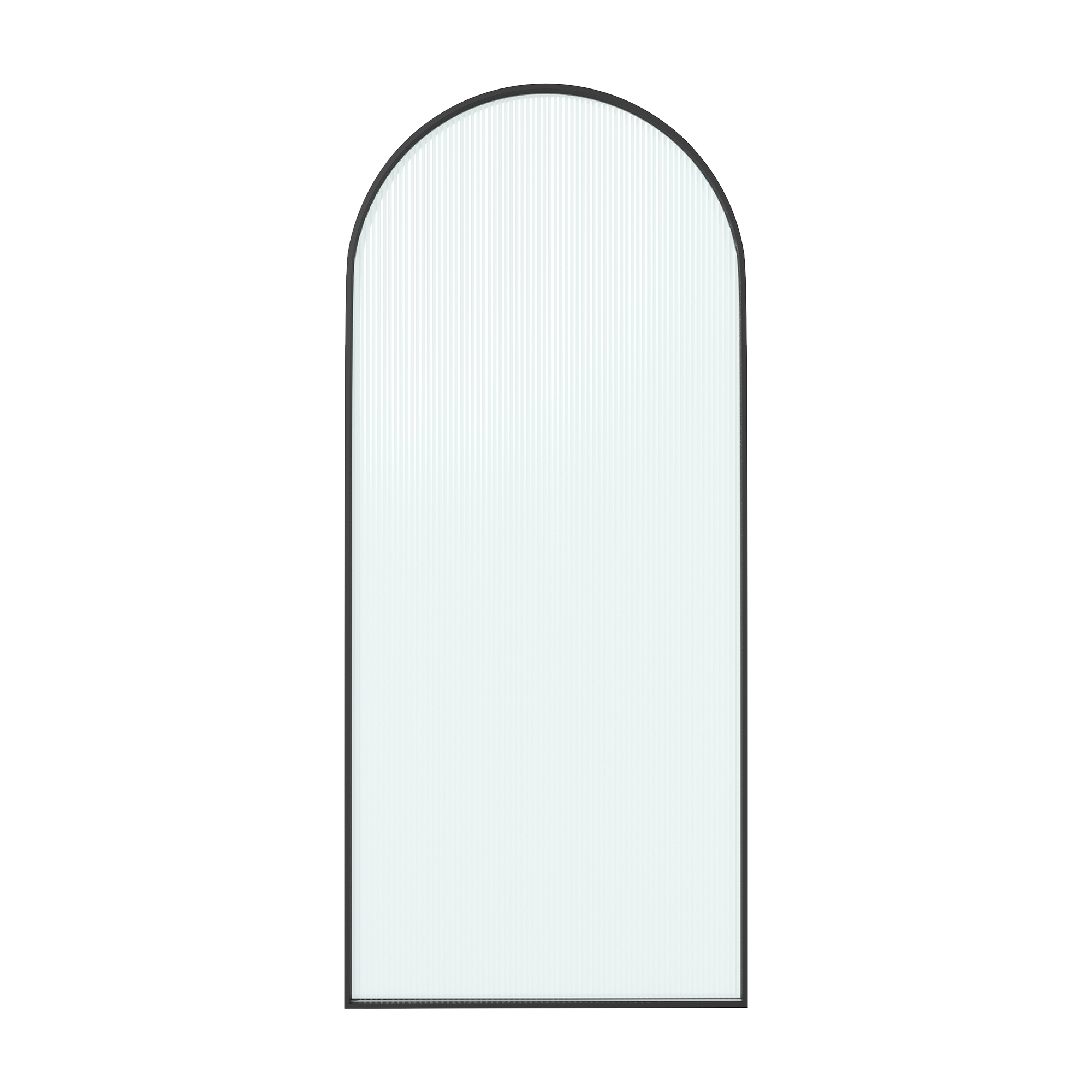 34"x78" Curved Frosted Glass Shower Screen with 10mm SGCC-Certified Tempered Glass