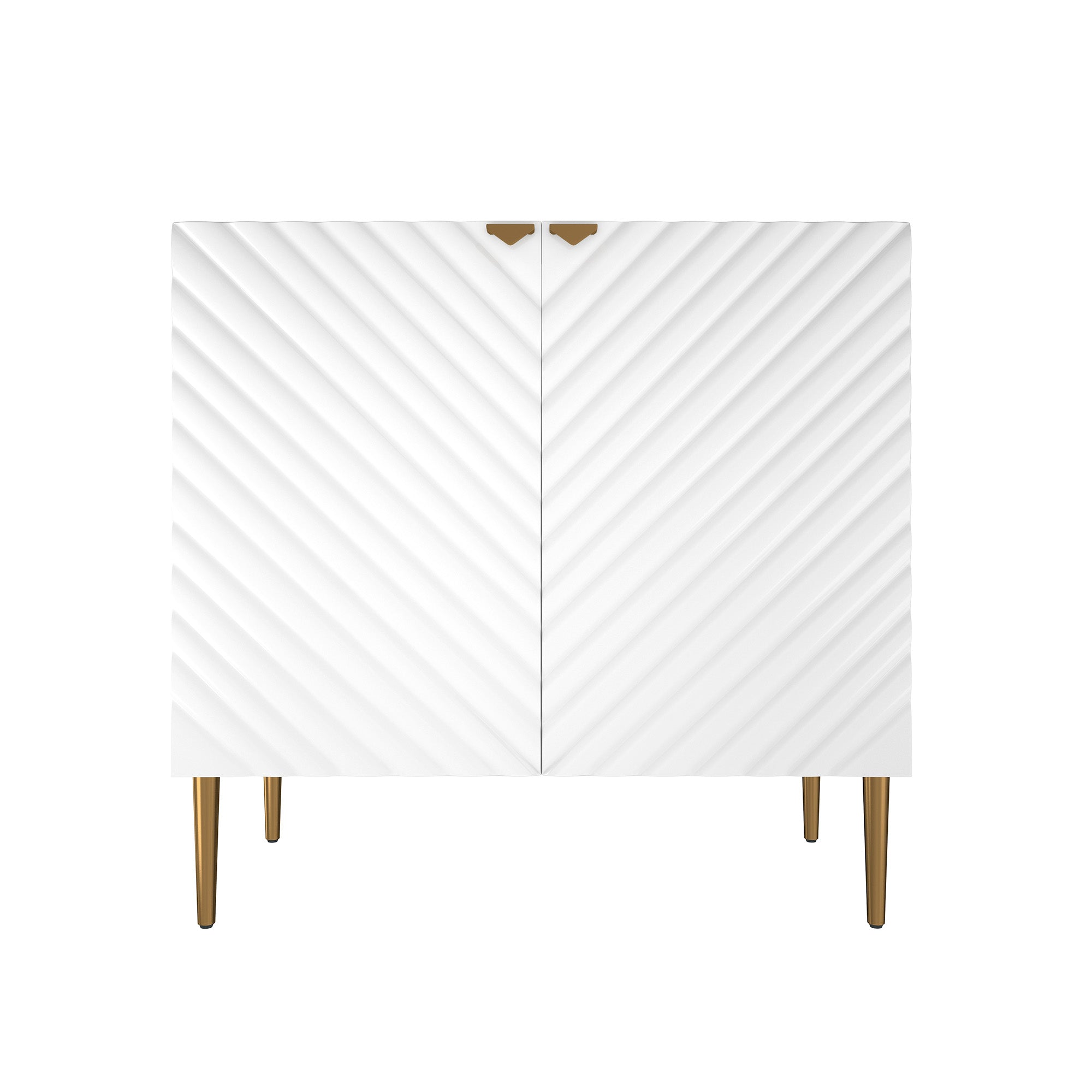 Boyel Living 2-Door White Locker Accent Storage Cabinet with Tapered Support Legs