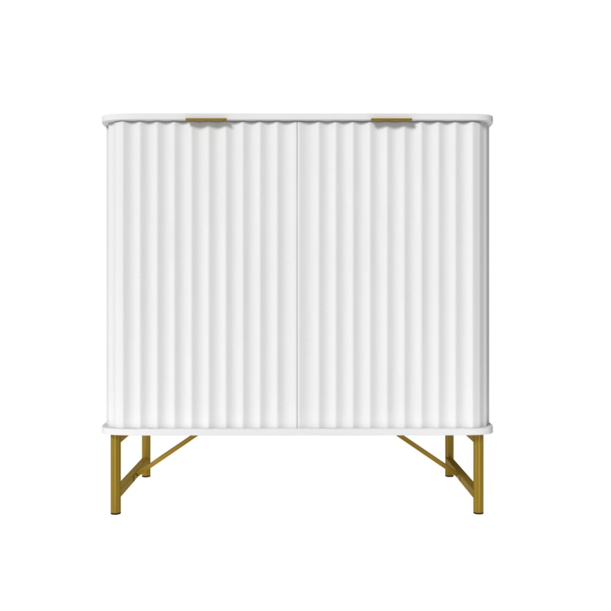 Sideboard Buffet Storage Cabinet with 2 Doors，32 Inch Monden Free-Standing Accent Cabinet with Gold Legs for Hallway, Living Room