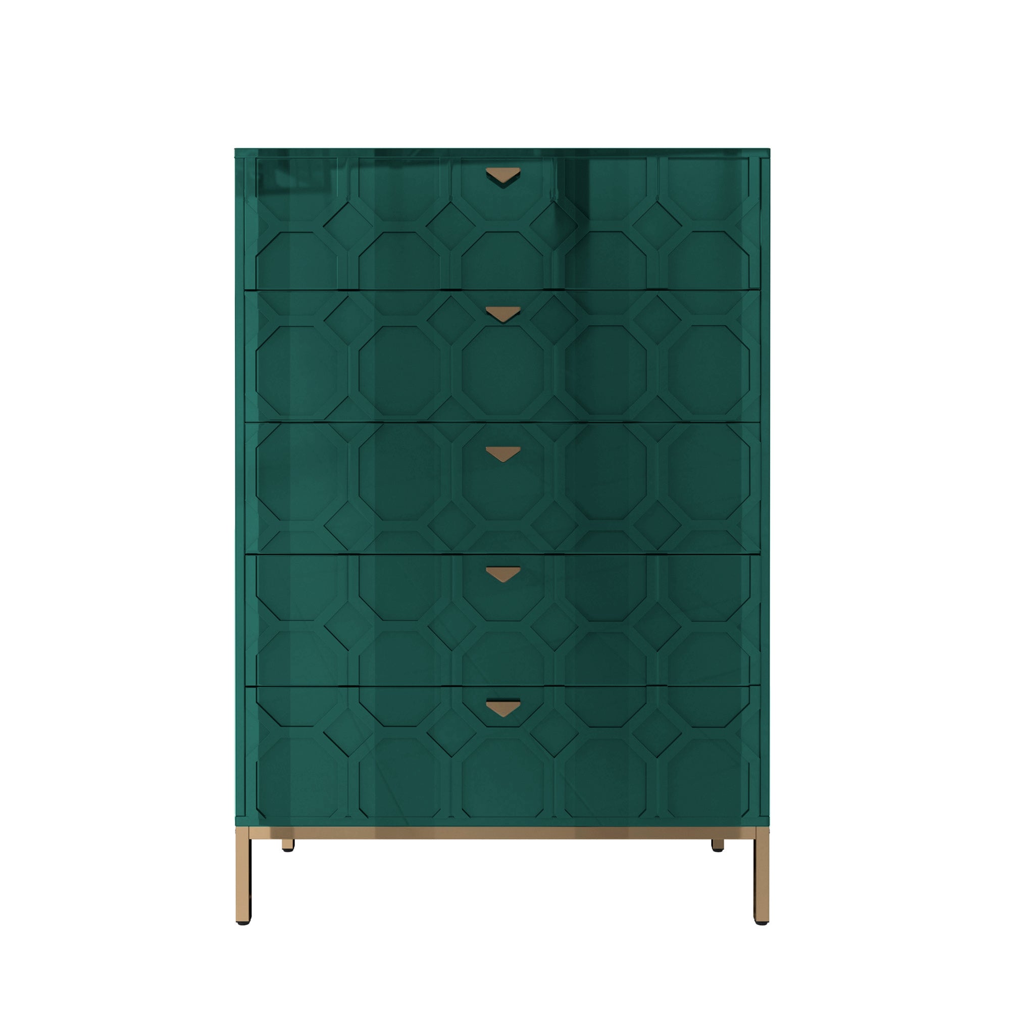 49.2 in. H Freestanding Storage Cabinet White 5 Drawer Accent Cabinet