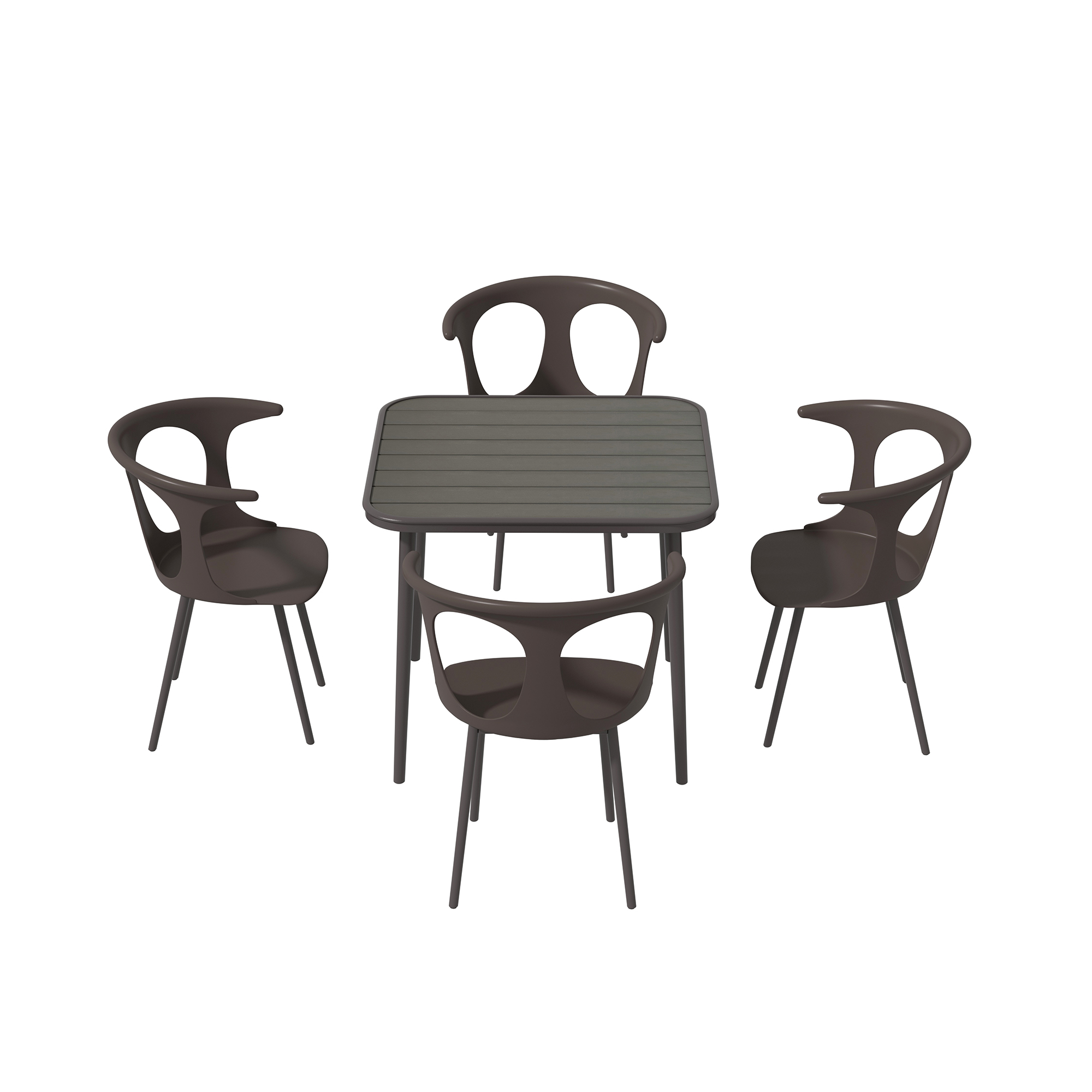 Mondawe Balcony Backyard Outdoor Dining Set with 4 Dining Chairs and Patio Table -Mondawe