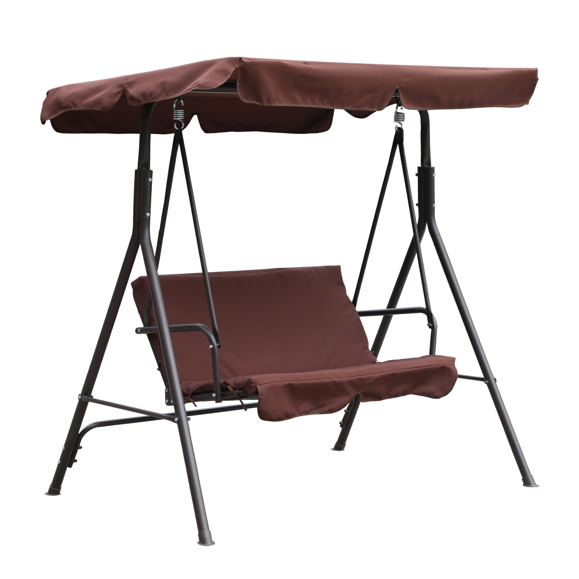 2-Person Patio Swing Chair Porch Swing with Cushion and Canopy