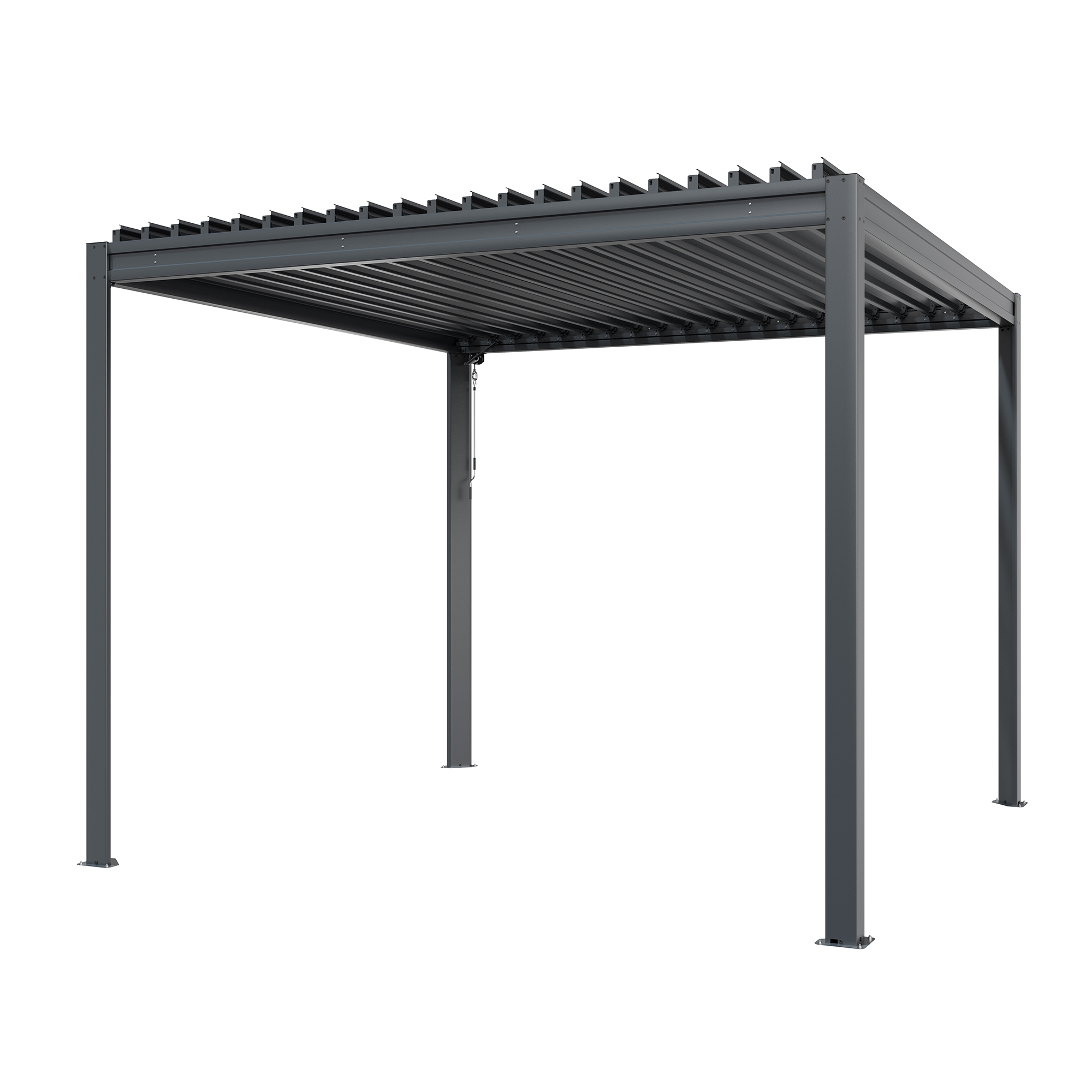 Louvered Pergola 10X10FT, Wood Grain Aluminum Pergola with Adjustable Roof, Wood Looking Aluminum Frame, Efficient Drainage System, Outdoor Pergola for Patio, Deck, Garden