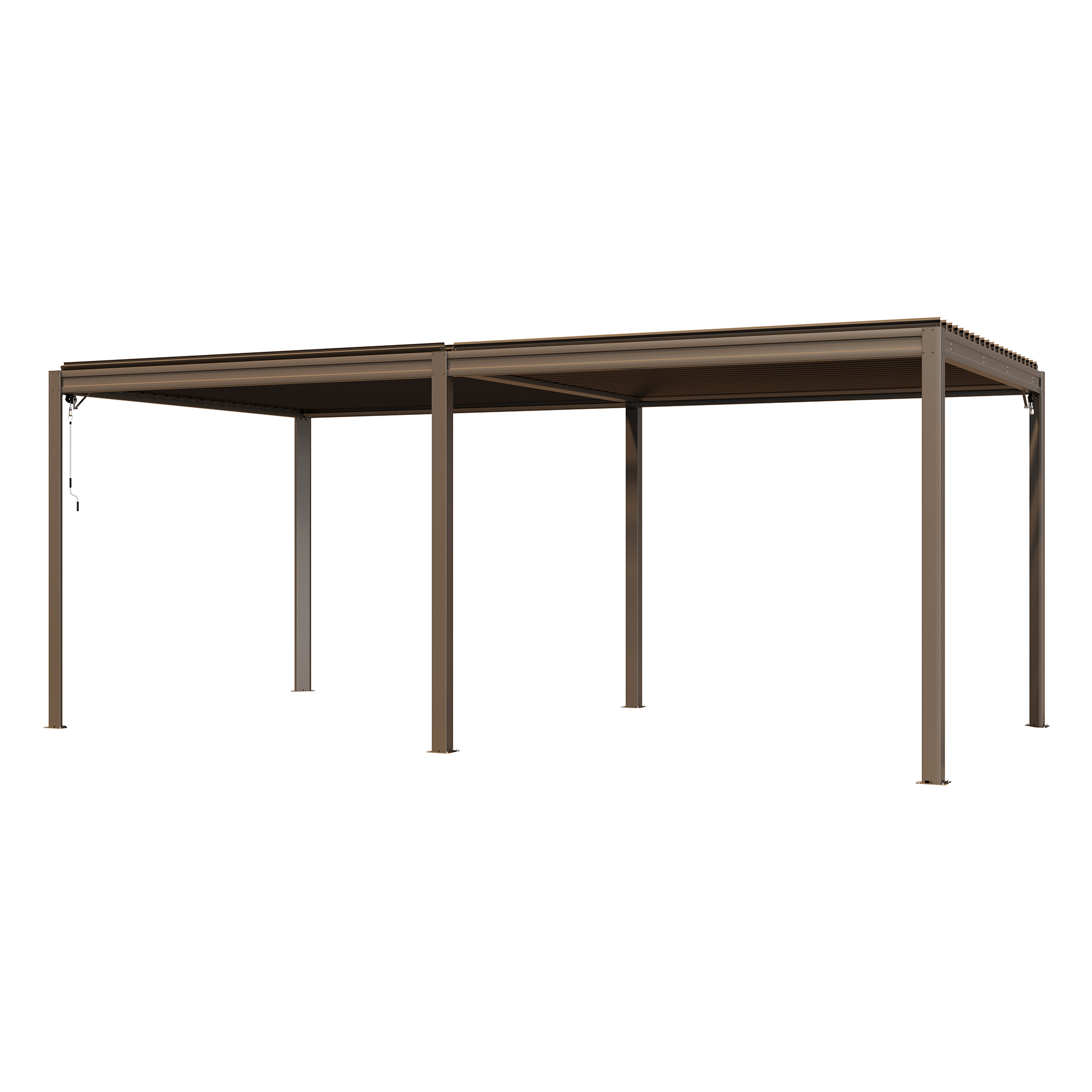 Louvered Pergola 10X20FT, Wood Grain Aluminum Pergola with Adjustable Roof, Wood Looking Aluminum Frame, Efficient Drainage System, Outdoor Pergola for Patio, Deck, Garden