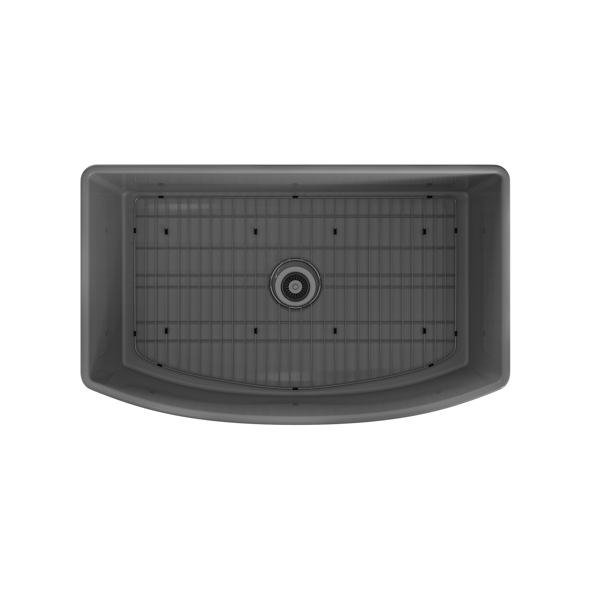 Boyel Living 33 in. Farmhouse/Apron-Front Single Bowl Matte Gray S3 Fine Fireclay Kitchen Sink with Bottom Grid and Strainer Basket