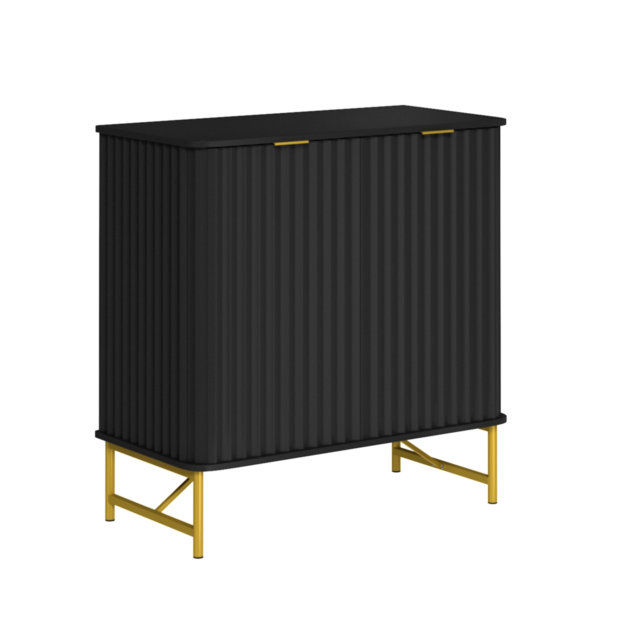 Sideboard Buffet Storage Cabinet with 2 Doors，32 Inch Monden Free-Standing Accent Cabinet with Gold Legs for Hallway, Living Room