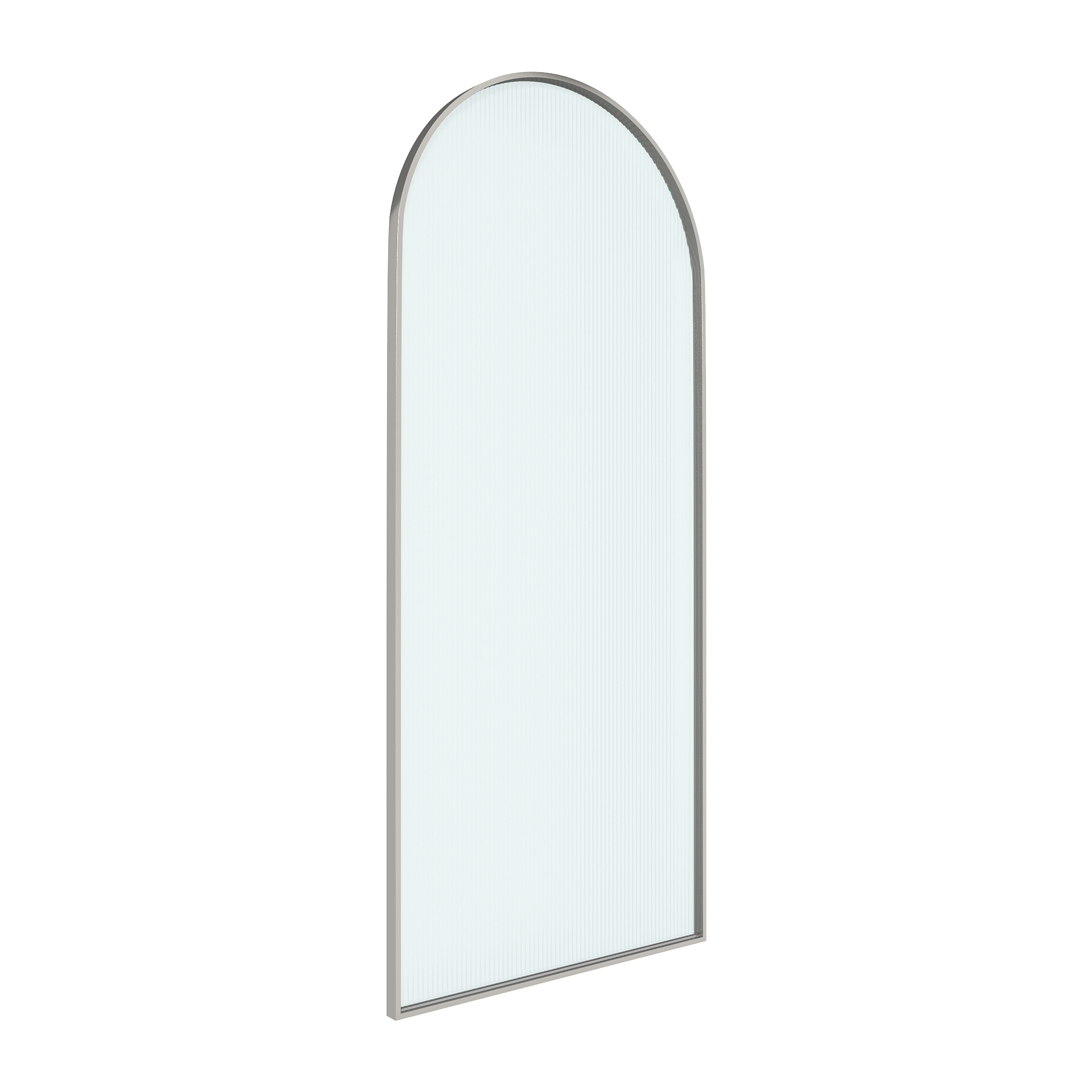 34"x78" Curved Frosted Glass Shower Screen with 10mm SGCC-Certified Tempered Glass