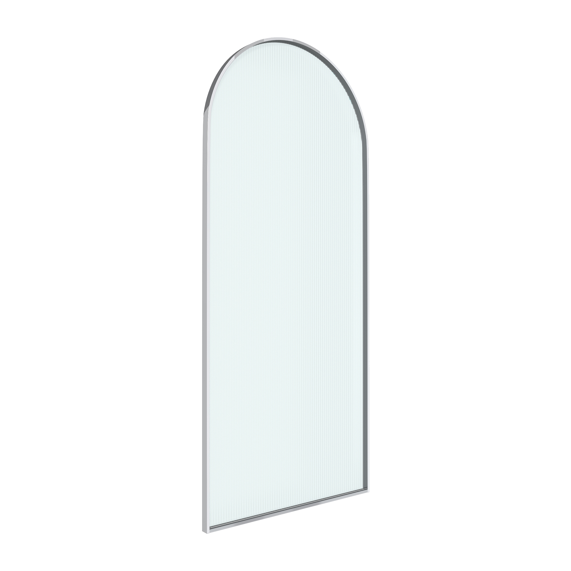 34"x78" Curved Frosted Glass Shower Screen with 10mm SGCC-Certified Tempered Glass