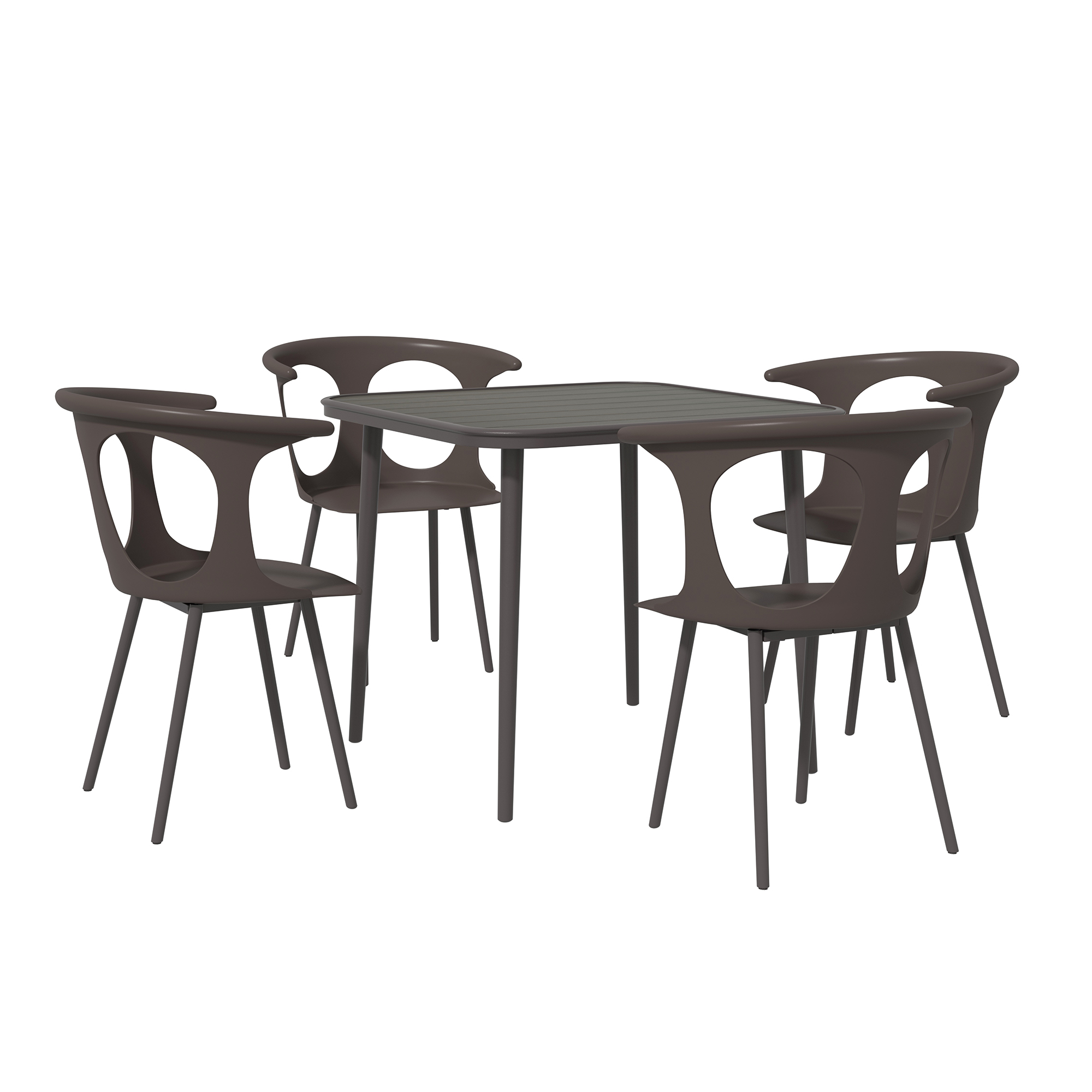 Mondawe Balcony Backyard Outdoor Dining Set with 4 Dining Chairs and Patio Table -Mondawe