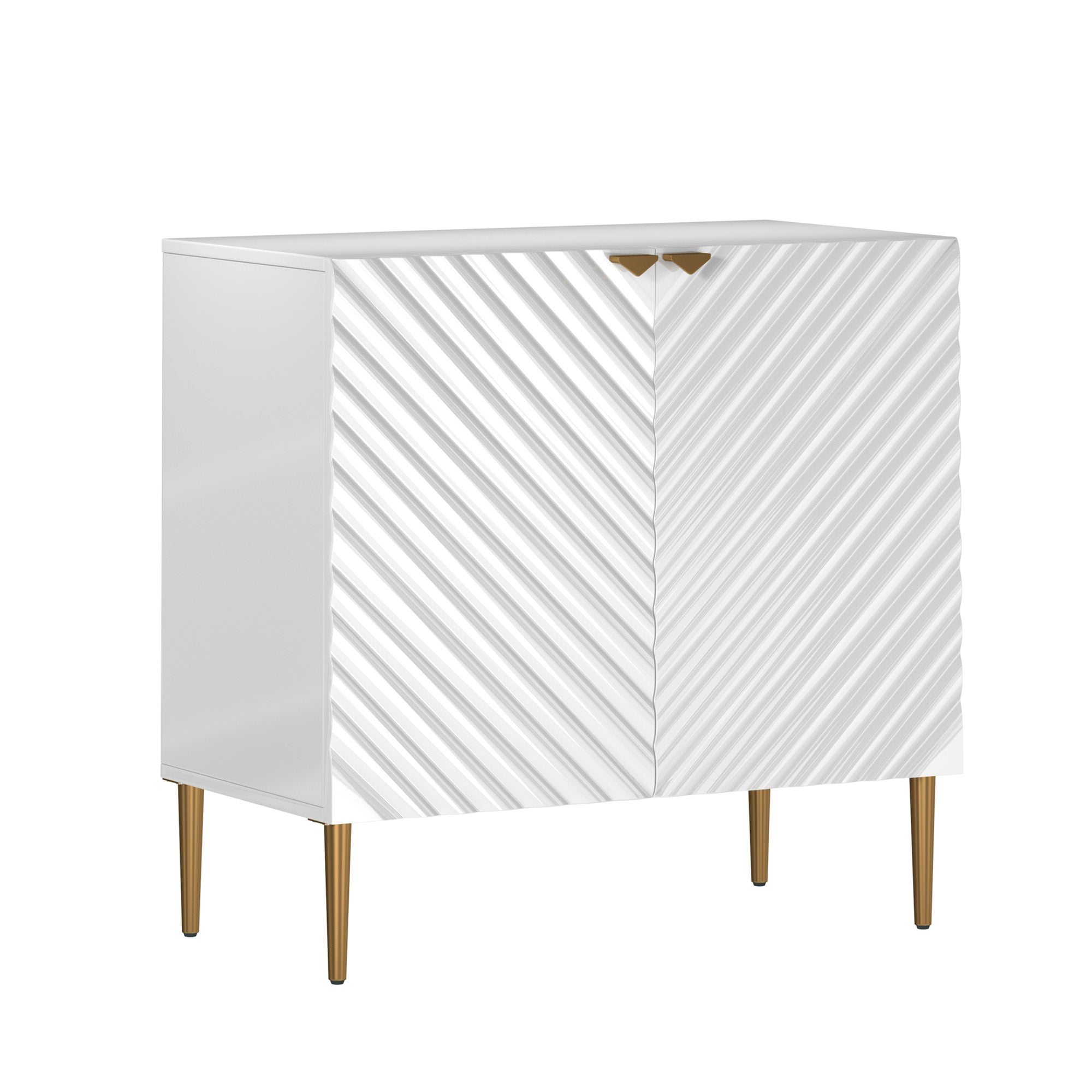 Boyel Living 2-Door White Locker Accent Storage Cabinet with Tapered Support Legs