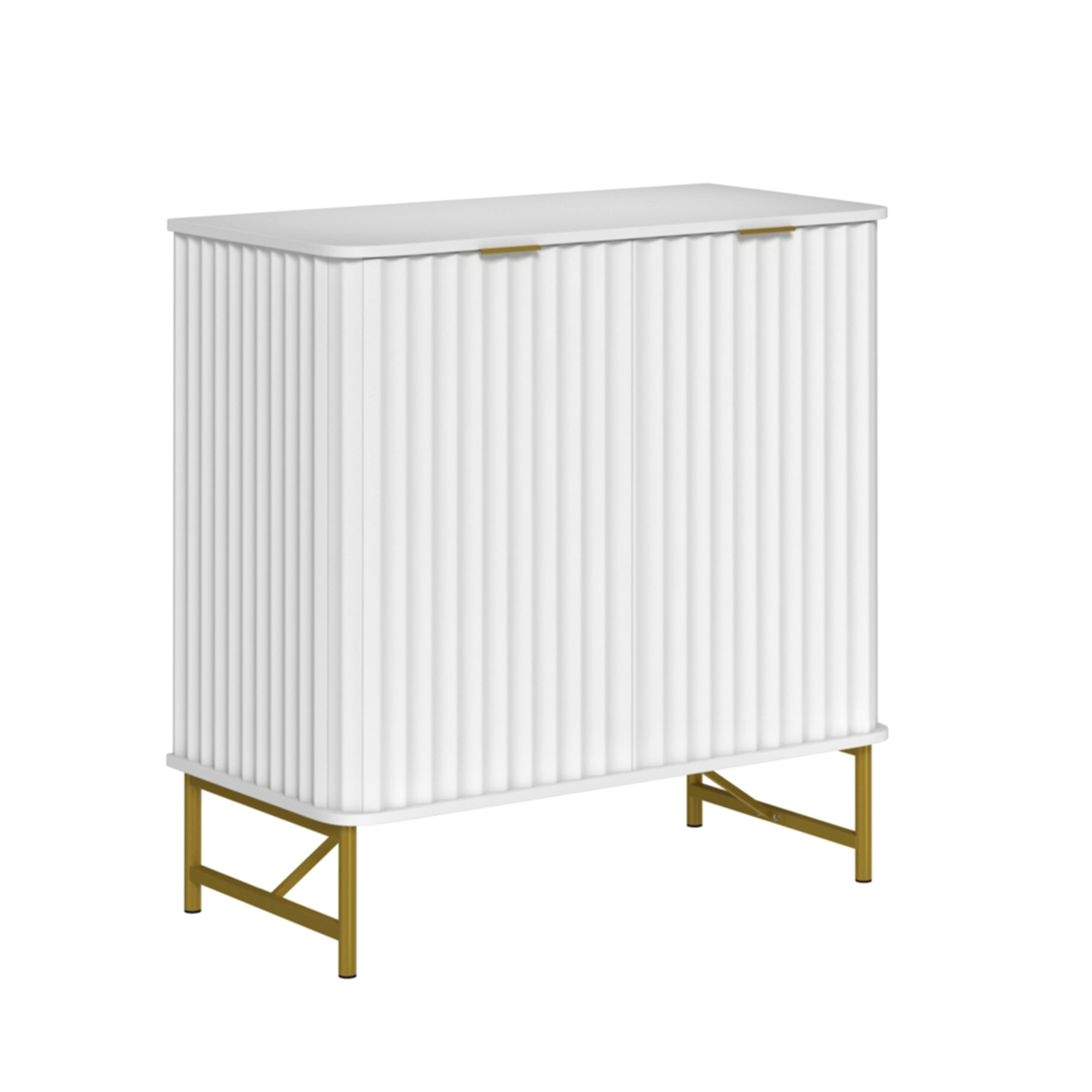 Sideboard Buffet Storage Cabinet with 2 Doors，32 Inch Monden Free-Standing Accent Cabinet with Gold Legs for Hallway, Living Room