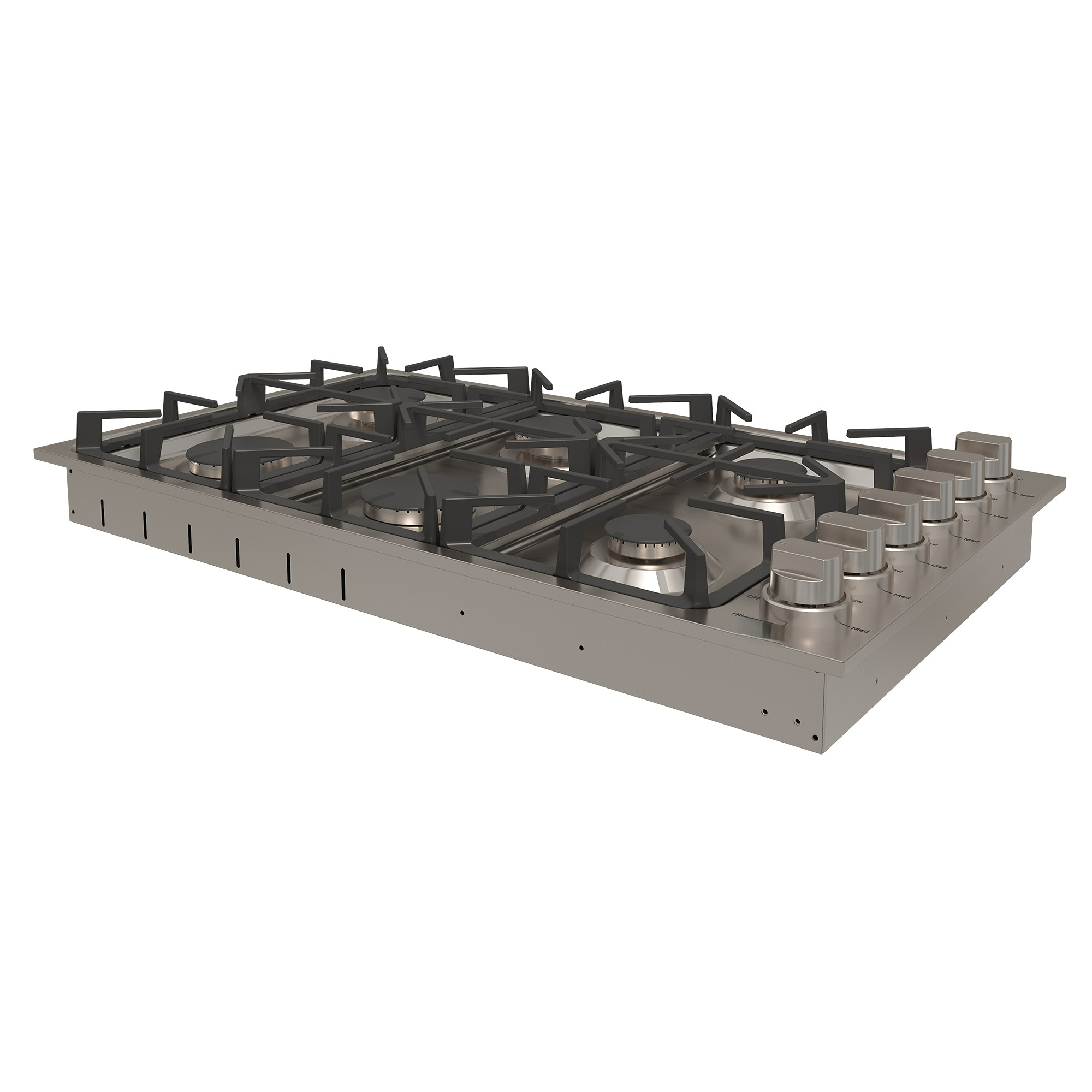 36 in. 6 Burners Recessed Gas Cooktop in Stainless Steel with LP Conversion Kit, CSA Certified