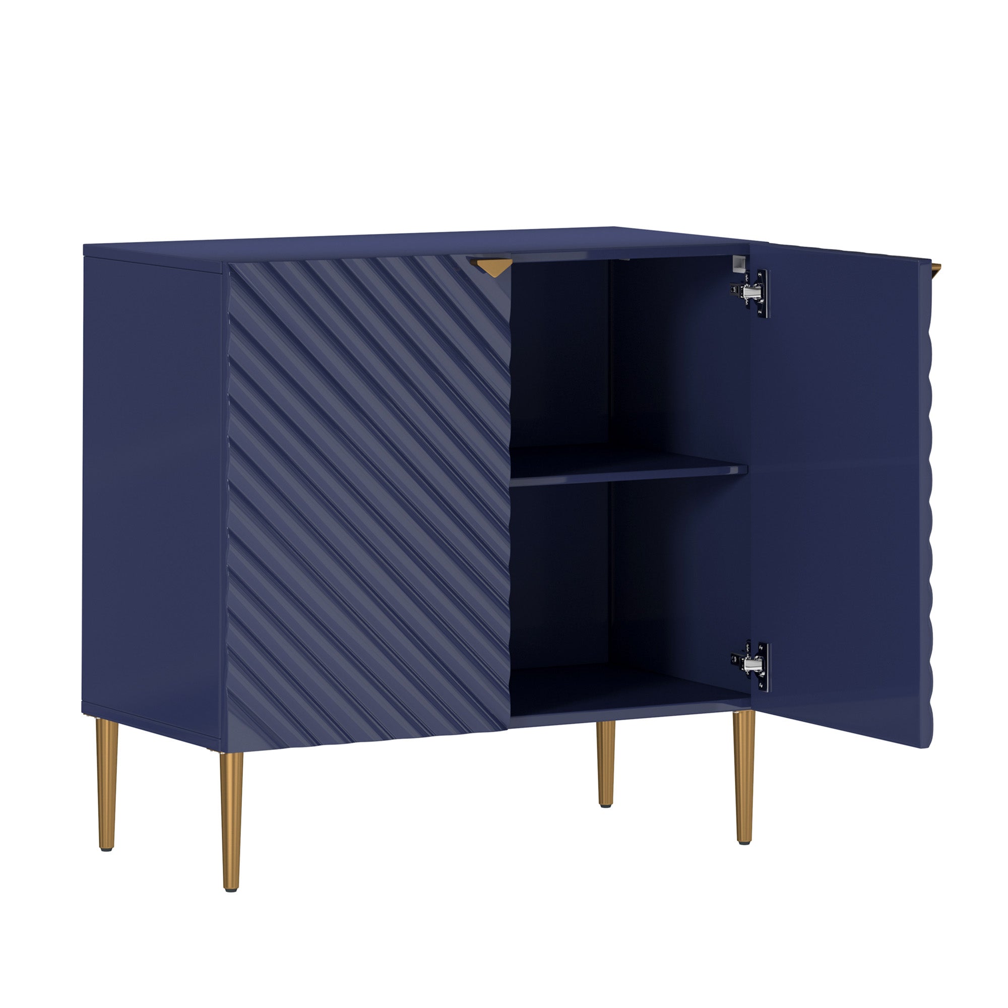 Boyel Living 2-Door White Locker Accent Storage Cabinet with Tapered Support Legs