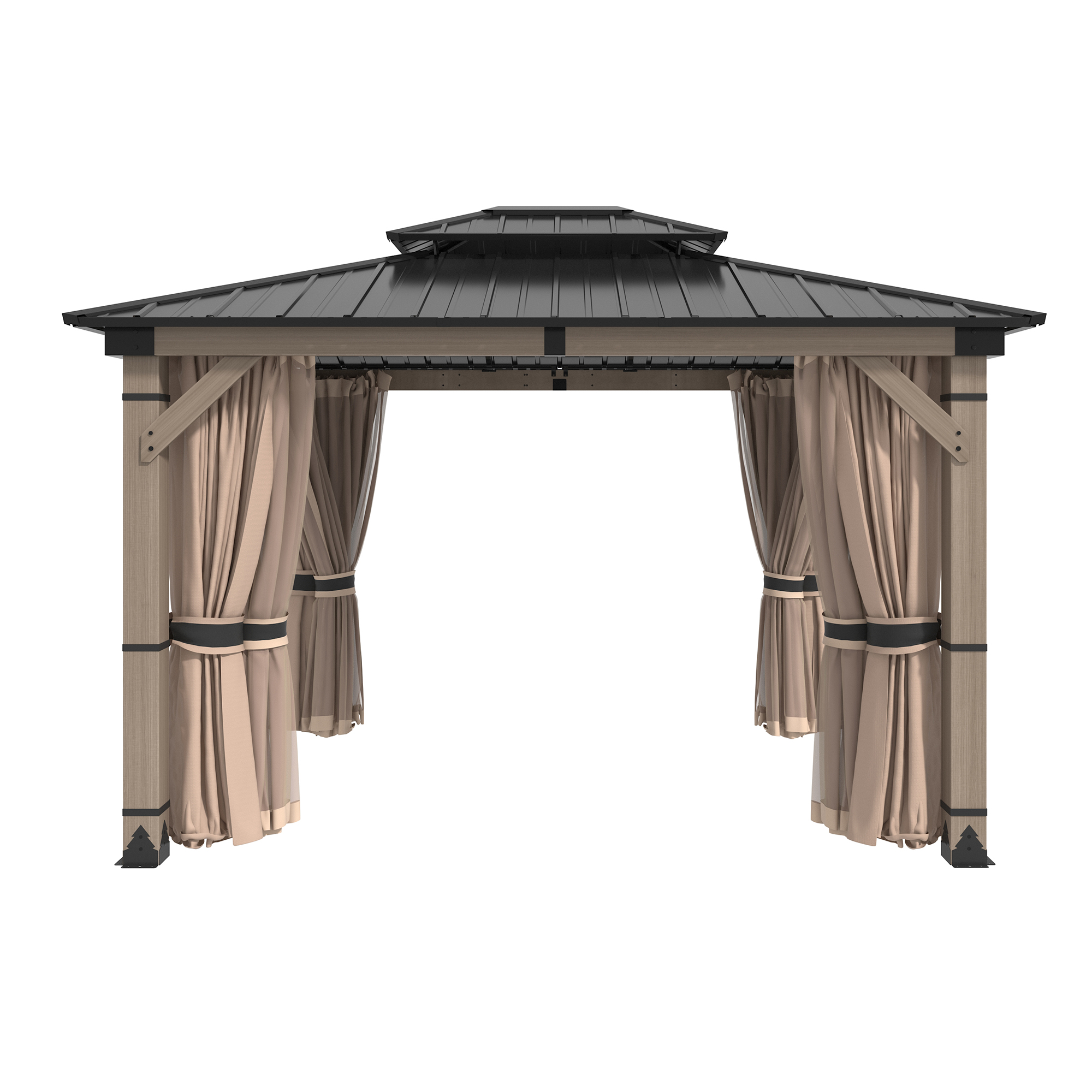 10 ft. x 12 ft. Outdoor Cedar Wood Frame Patio Gazebo Canopy