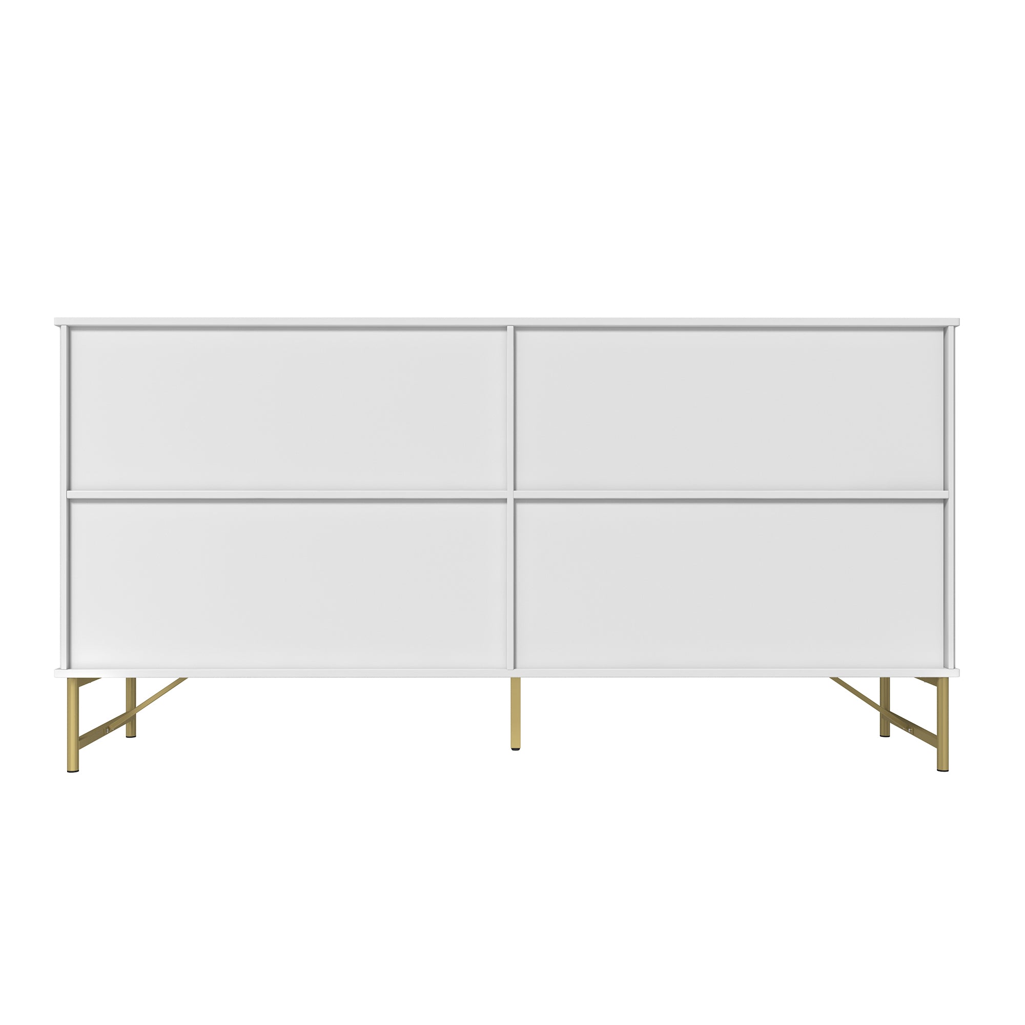 Storage Cabinet with 4 Doors，63 Inch Monden Accent Cabinet，Free-Standing Sideboard with Gold Legs for Hallway, Living Room