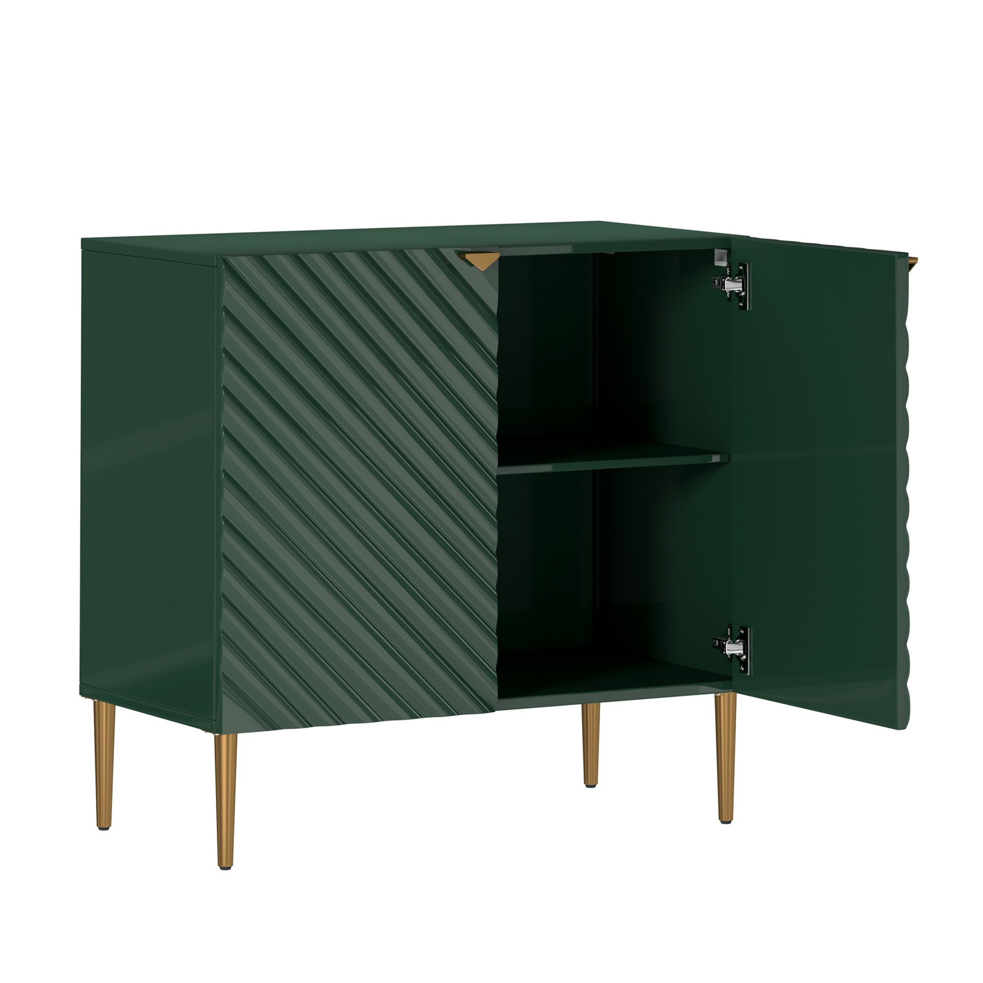 Boyel Living 2-Door White Locker Accent Storage Cabinet with Tapered Support Legs