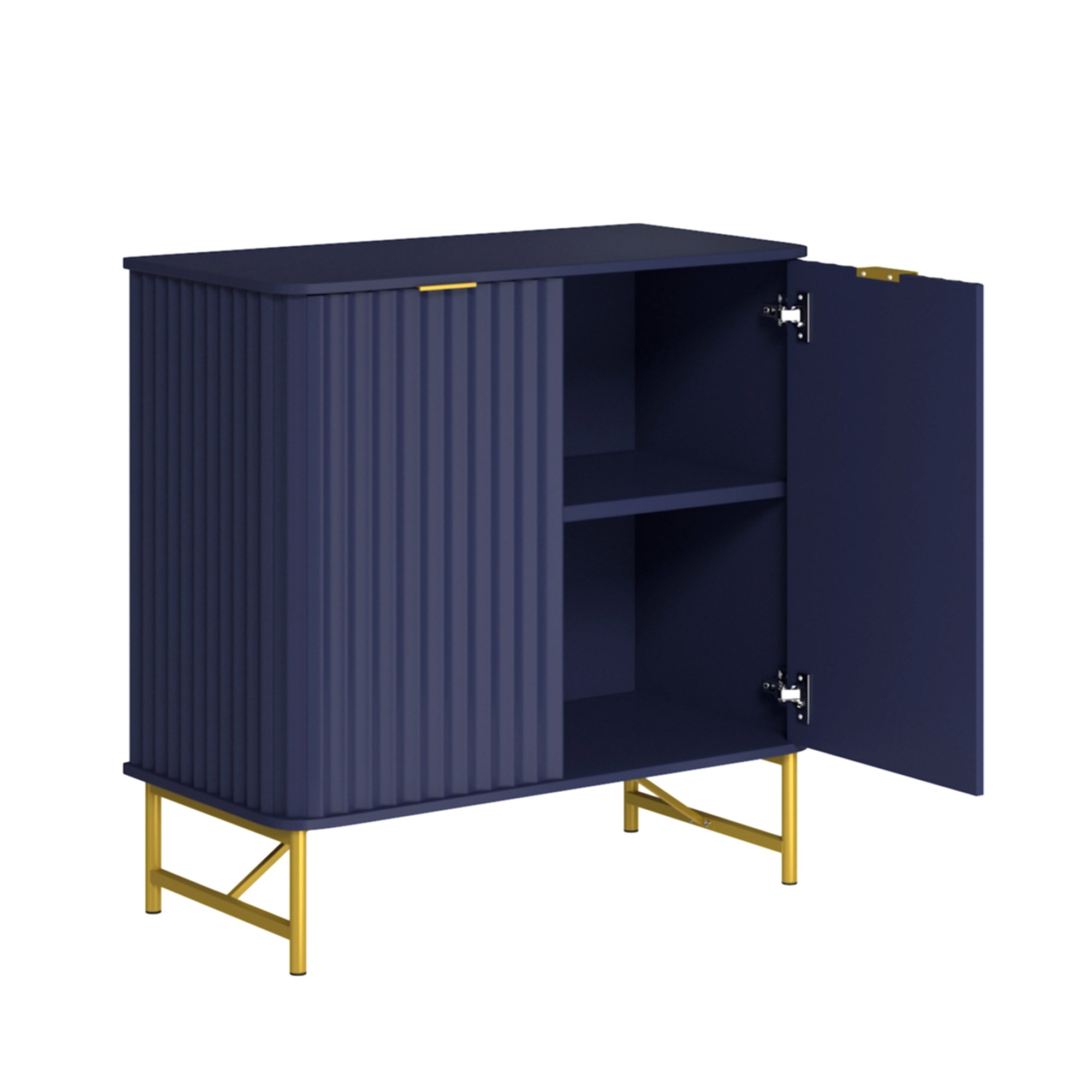 Sideboard Buffet Storage Cabinet with 2 Doors，32 Inch Monden Free-Standing Accent Cabinet with Gold Legs for Hallway, Living Room