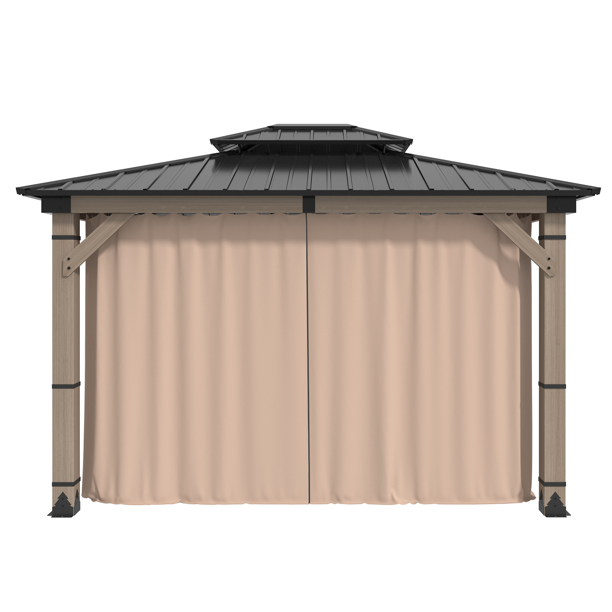 10 ft. x 12 ft. Outdoor Cedar Wood Frame Patio Gazebo Canopy