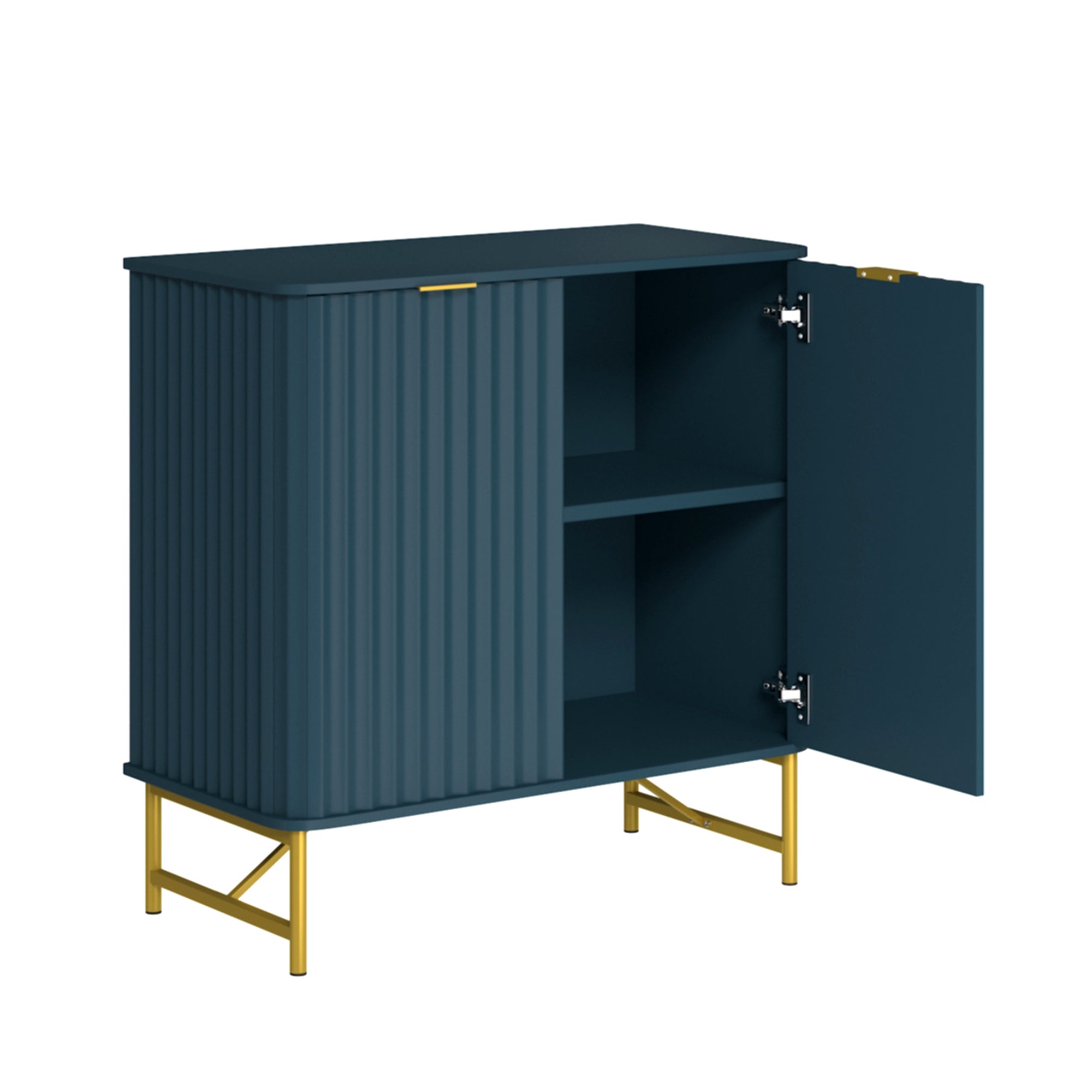 Sideboard Buffet Storage Cabinet with 2 Doors，32 Inch Monden Free-Standing Accent Cabinet with Gold Legs for Hallway, Living Room